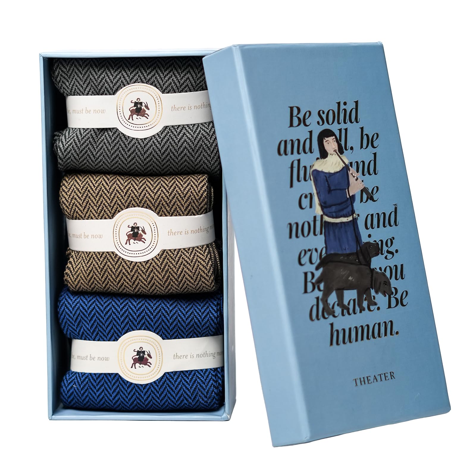 Theater Men's Socks Combo | Box of 3 | Mercerised Cotton | Mid Calf Length | Anti-Bacterial | Luxury Everyday Wear | Gift Collection