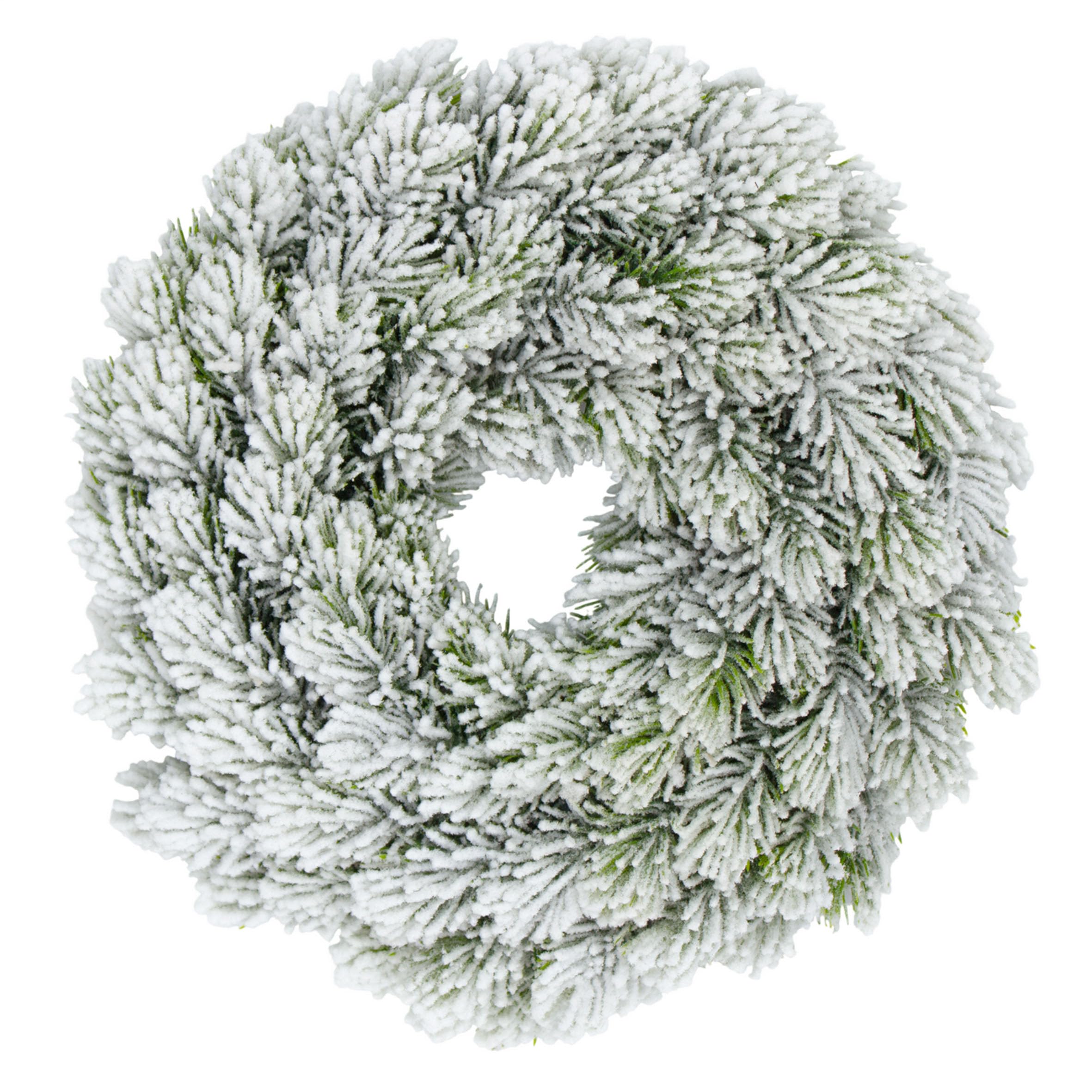 Künstlicher Tannenkranz – Halbgebunden mit Kunstschnee, 30 cm