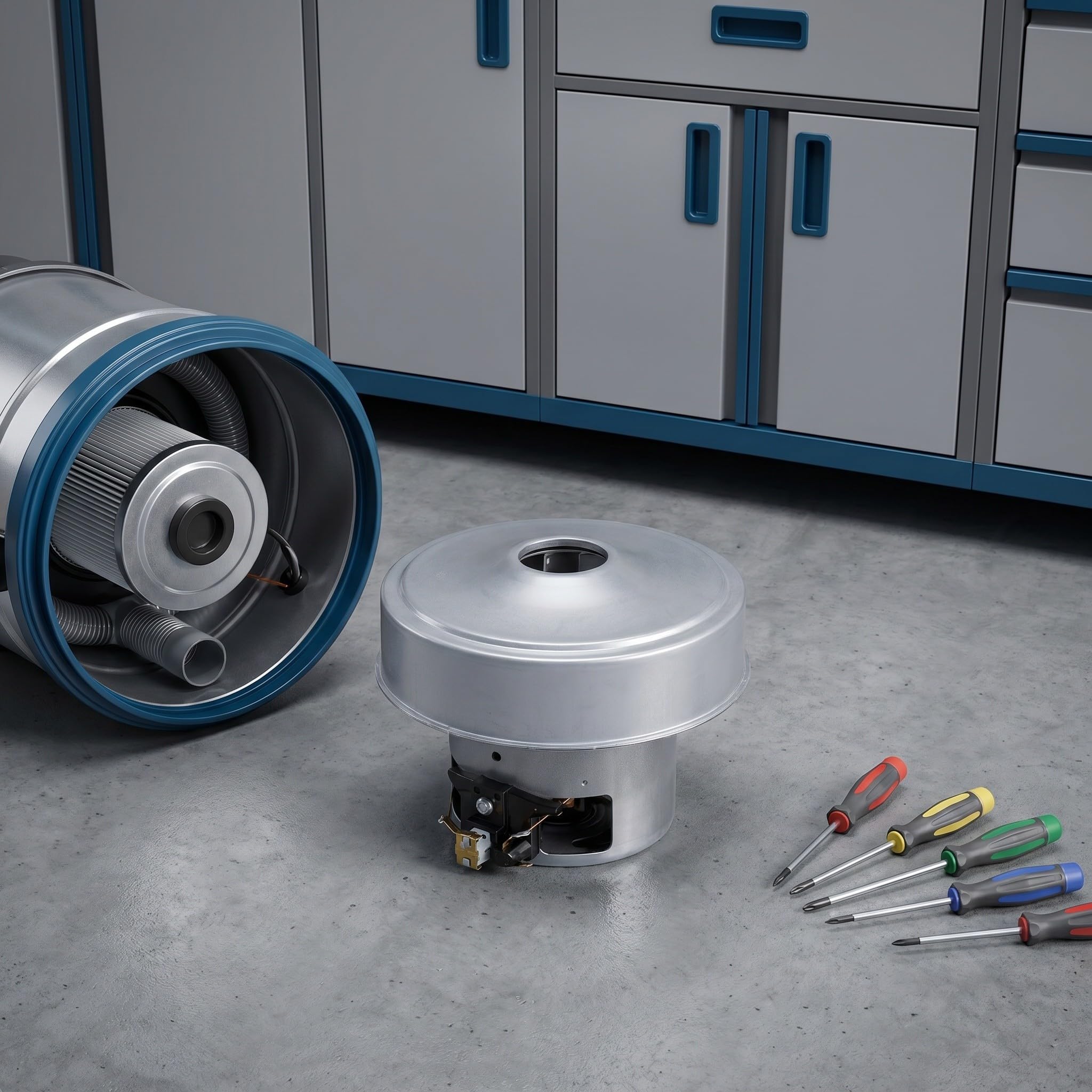 Motor de Aspiración 1200w para Aspiradora de Agua, Motor de Hierro con Succión Potente y Seguridad para Equipos de Limpieza Industrial y Residencial