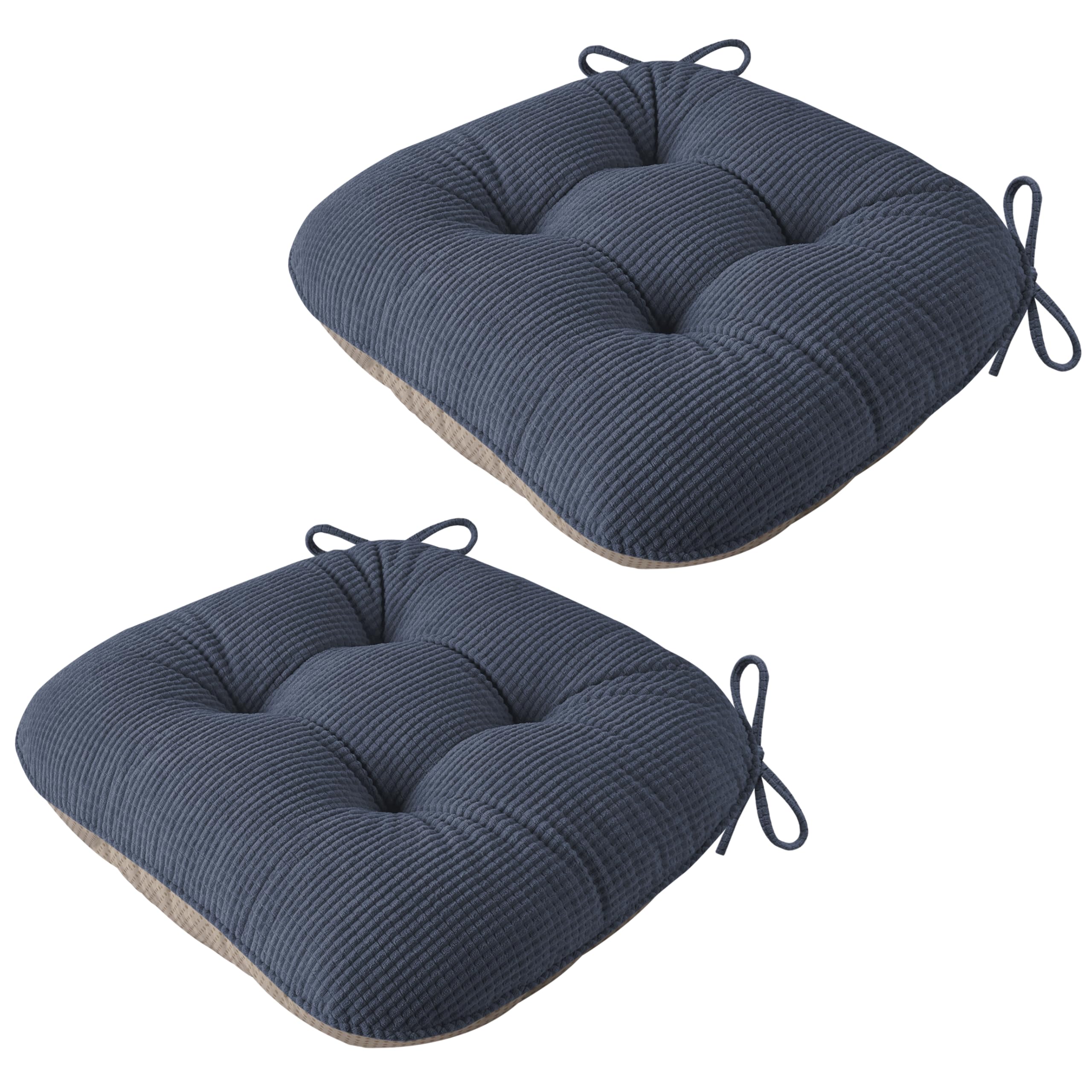 AddGrace Chair Cushions for Dining Chairs 18 ×18 Seat Cushion 2Pcs Navy