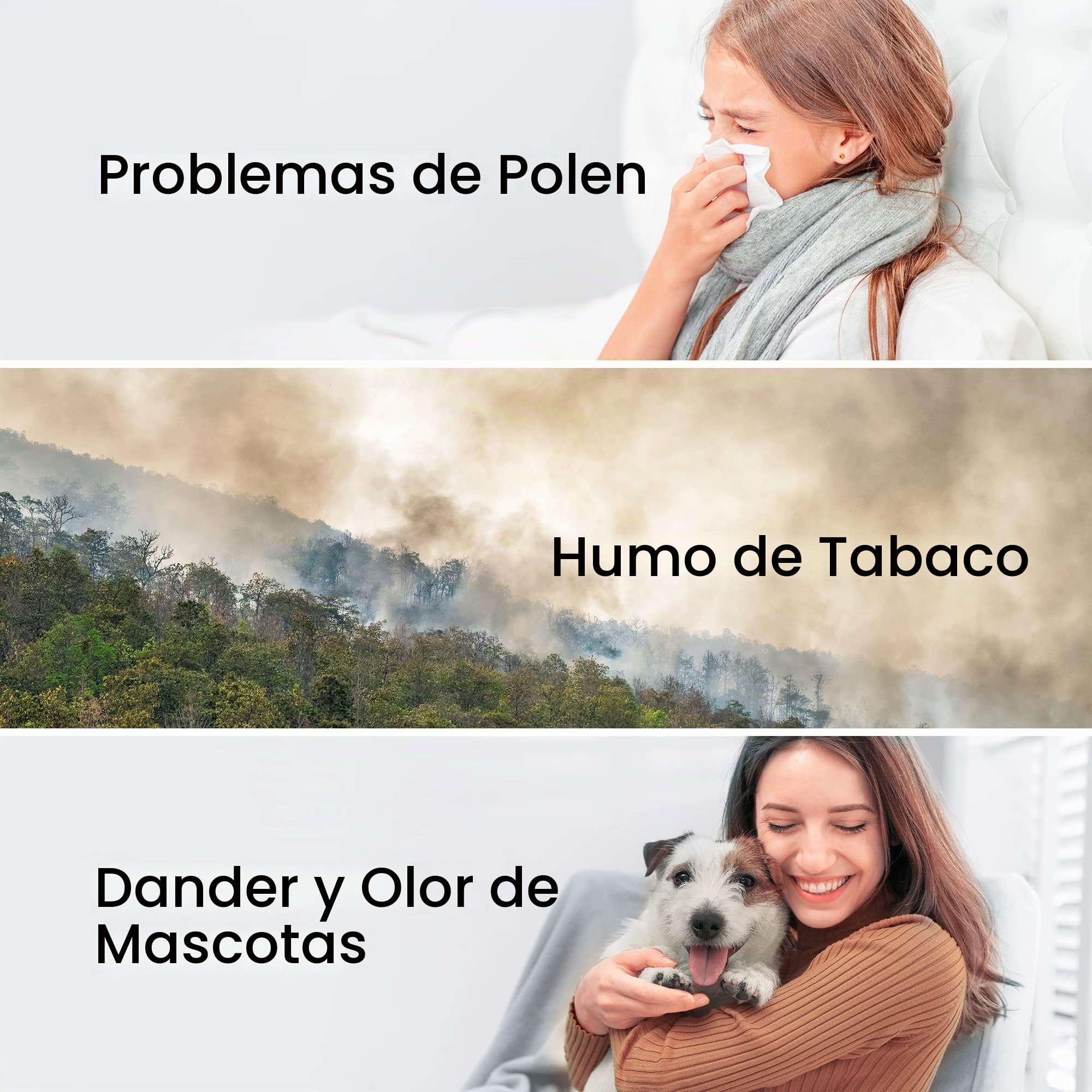 Smartmi- Filtro H13 True HEPA para purificador de aire, carbón activado y filtros preliminares – absorbe polen, olores, humo y humo en casa, oficina