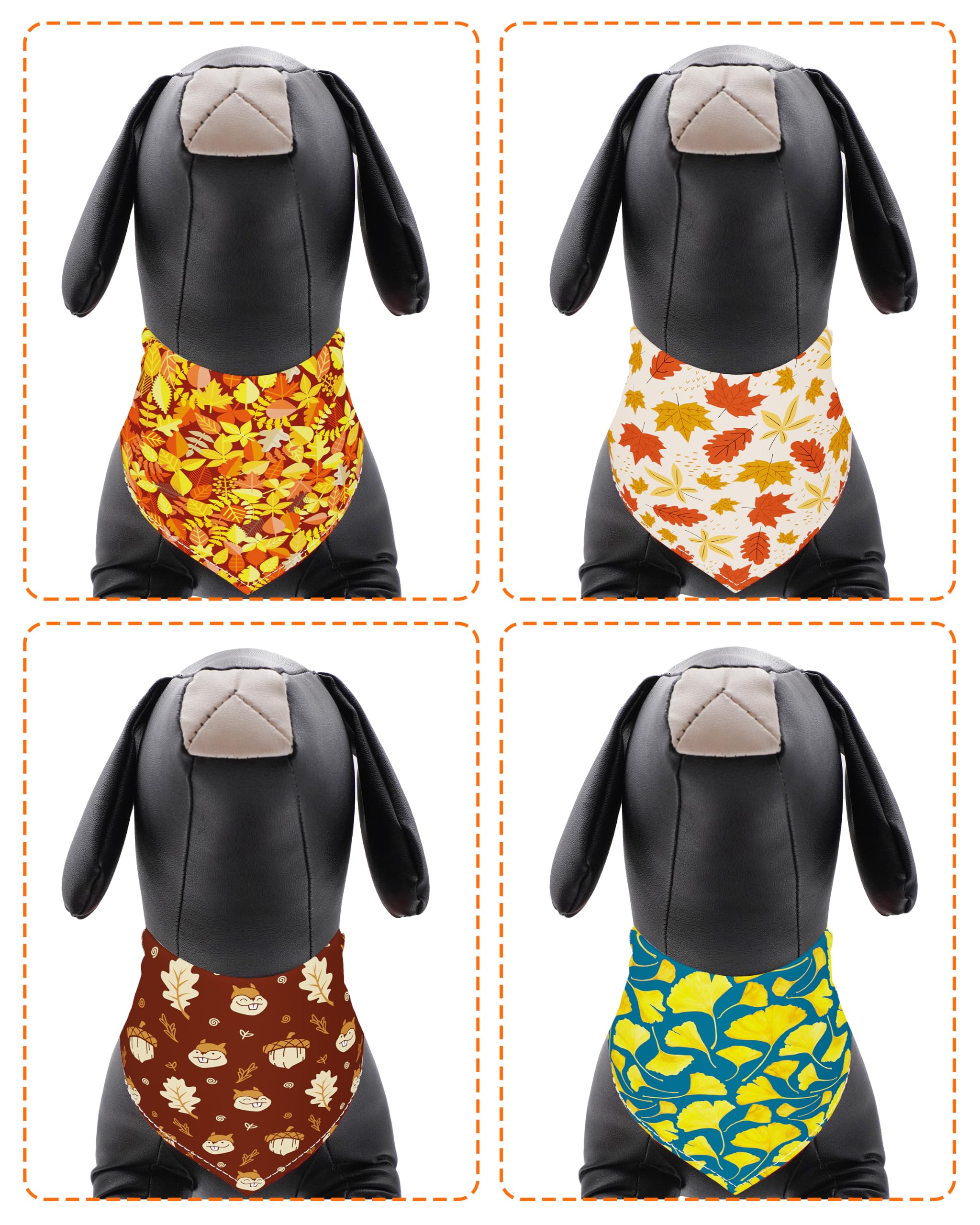 Halstücher für Hunde, Ahornblatt-Motiv, Dreieck, Halstuch, Lätzchen, Halstuch, Set für mittelgroße Hunde, Erntedankfest, Ernte, Foto-Requisiten, Zubehör, 100 Stück