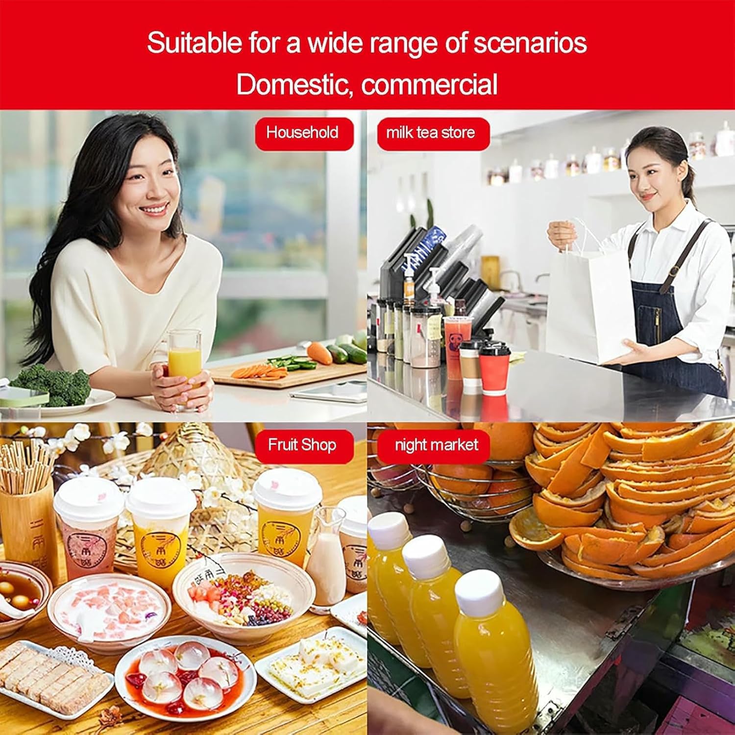 Electric Fruit Juicer, Stainless Steel Construction, Easy Cleaning, for Commercial and Home Use-