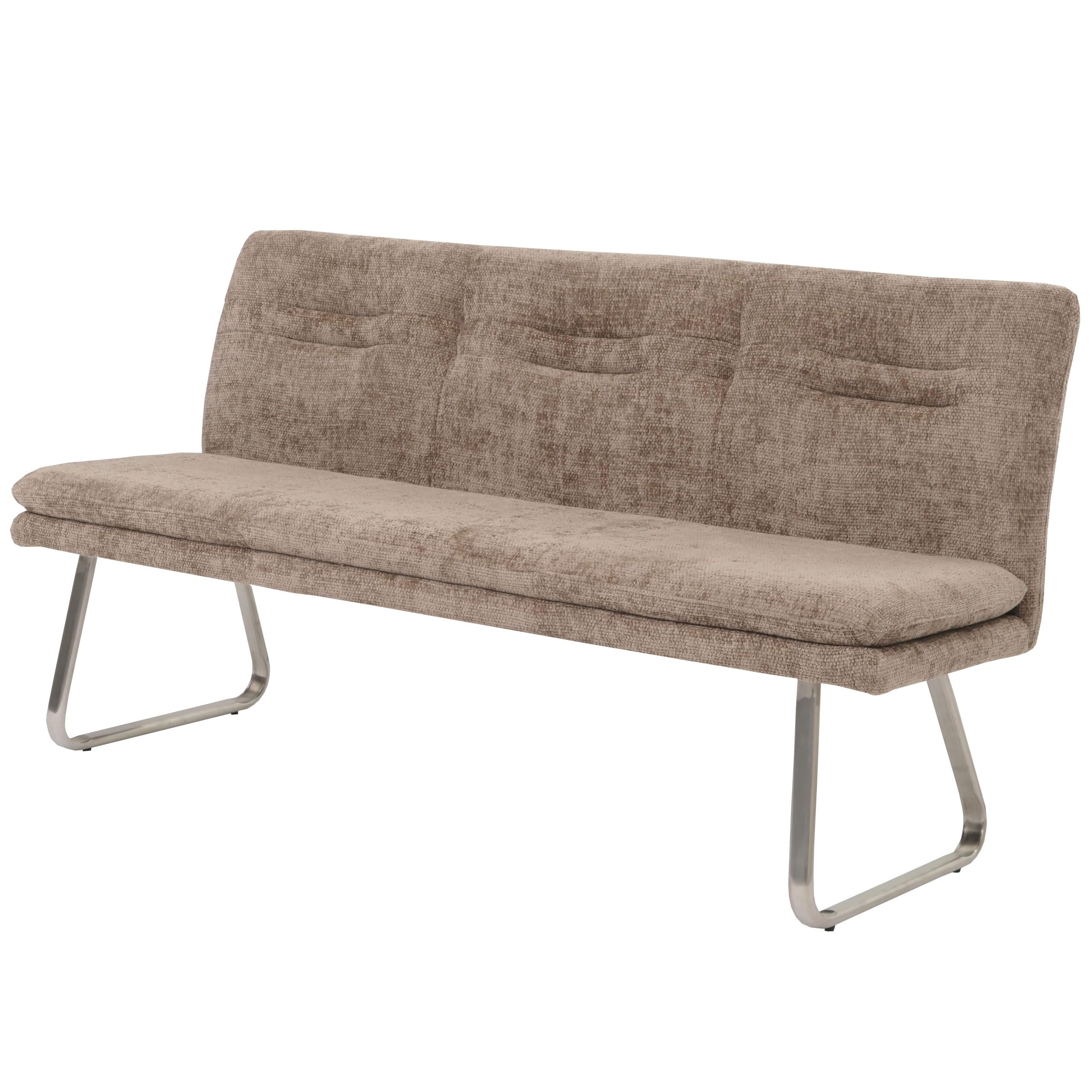 Mendler Sitzbank HWC-H70 180cm Stoff/Textil - braun