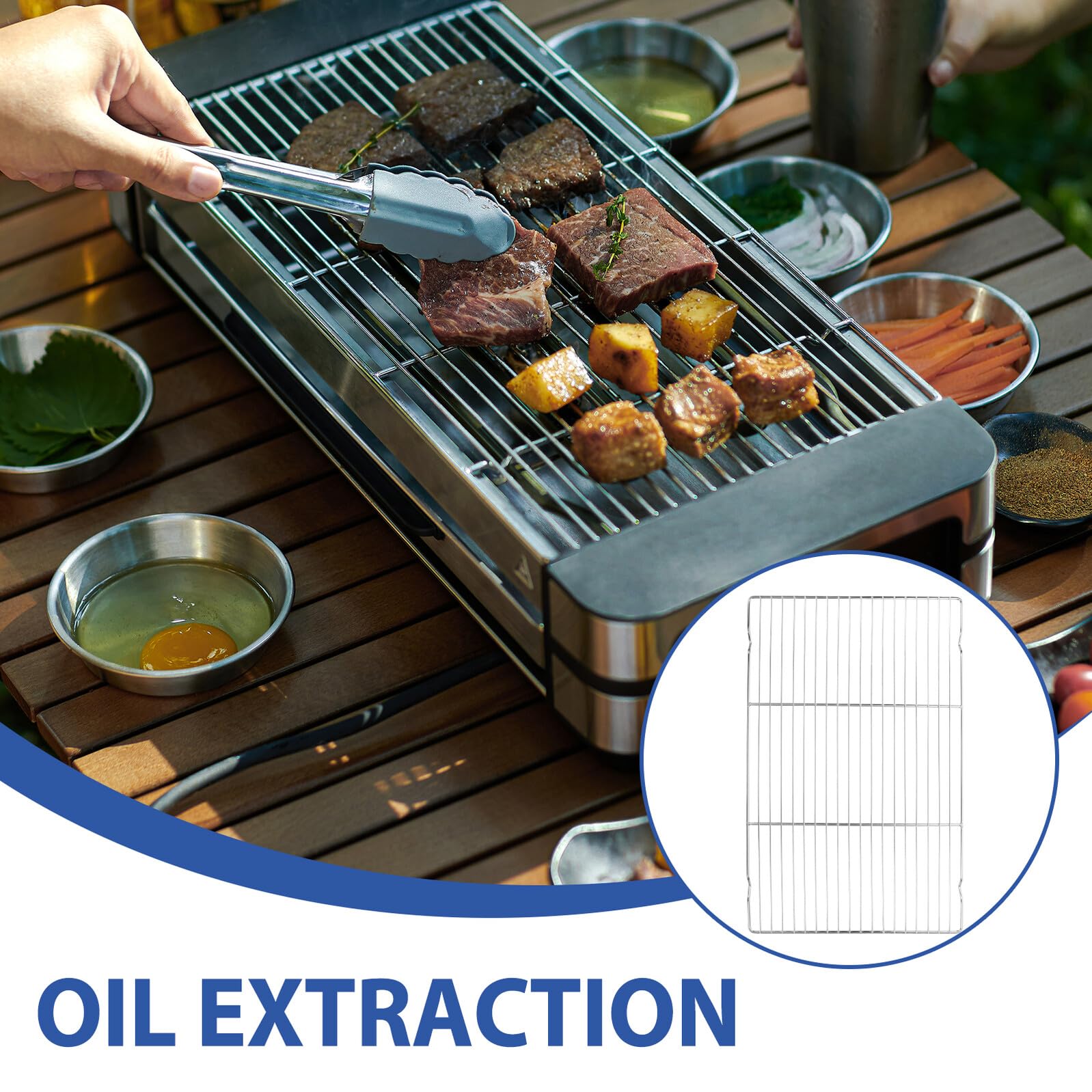 Edelstahl Kühlgitter mit Rostfreier Drahtkonstruktion Multifunktionaler Backofengrillrost für Braten und Grillen Praktischer Kühlrost für Hause