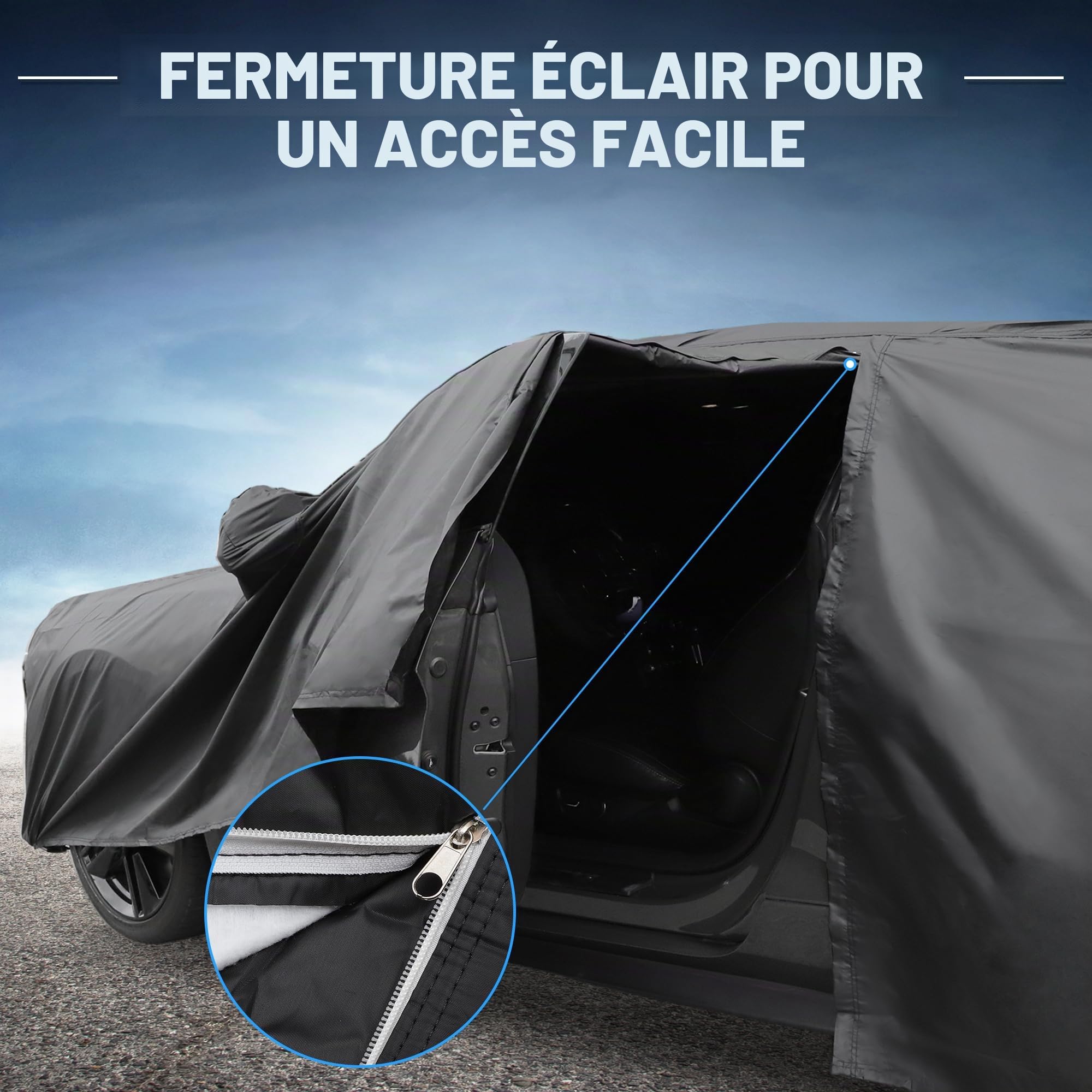 X AUTOHAUX Housse de Voiture pour Chevrolet Camaro 2010-2021 en Film d'aluminium – Housse de Voiture complète pour l'extérieur – Protection Contre Les intempéries – Protection Contre Le Vent – avec