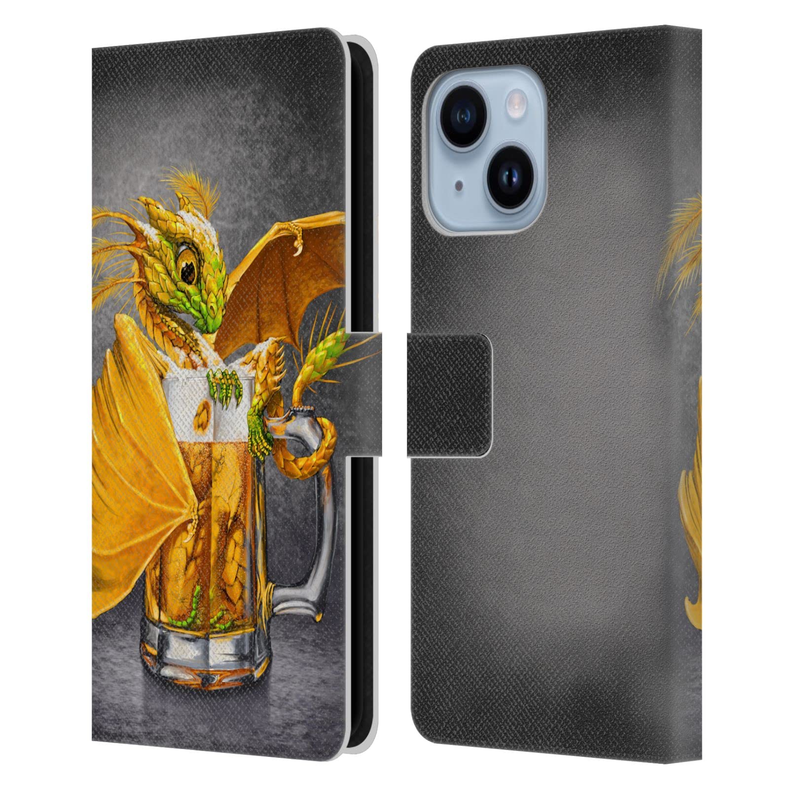 Étui portefeuille en cuir Apple iPhone 14 Plus Stanley Morrison Dragons - 7