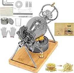 Máquina de canhão de pipoca chinesa de 350 ml, panela de pressão de pipoca, máquina de pipoca de pressão chinesa, pipoqueira retrô, máquina de pipoca manual de válvula dupla para festa de reunião de