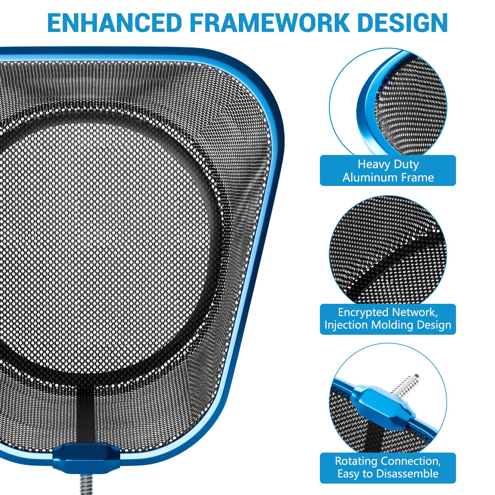 Épuisette De Nettoyage De Piscine - Cadre Robuste - Pour Piscine, Spa