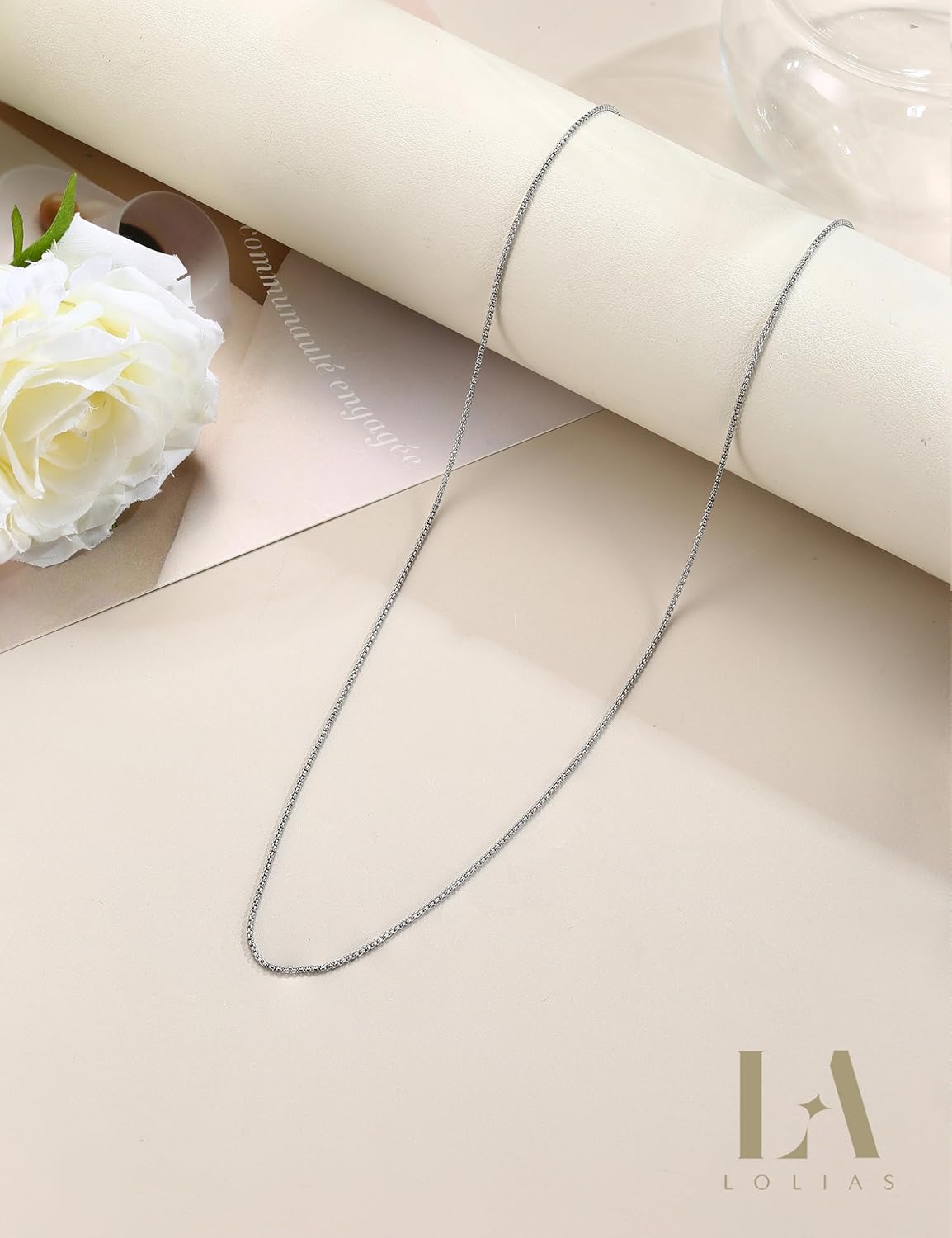 LOLIAS 2Pcs Stainless Steel Chain Necklace for Women - 1mm Thin & Strong Silver Chain Necklace - Hypoallergenic Snake Box Necklace, 16 18 20 22 24 28 30 Inch - Image 9