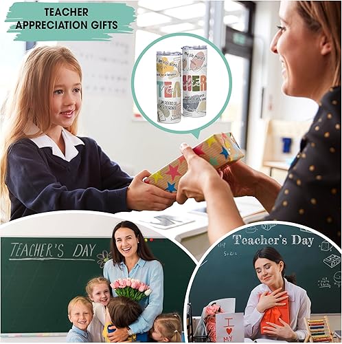 Miniatura 8 de LASFOUR Vaso personalizado para profesores con tapa, regalos para profesores de jardín de infantes de parte de los estudiantes, regalos de la semana