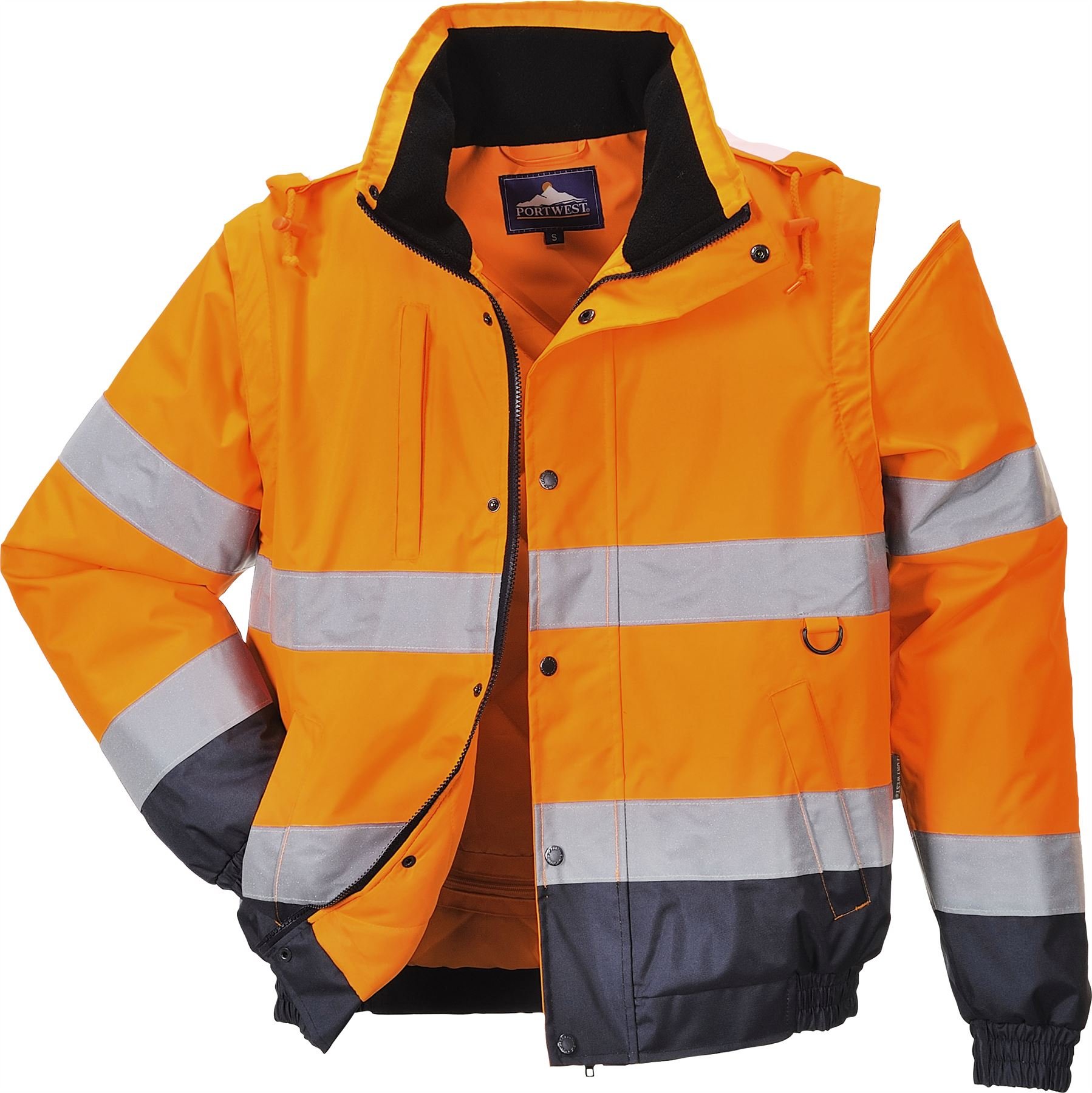 Portwest Blouson 2-en-1 HiVis, Couleur: Orange, Taille: XL, C468ORRXL