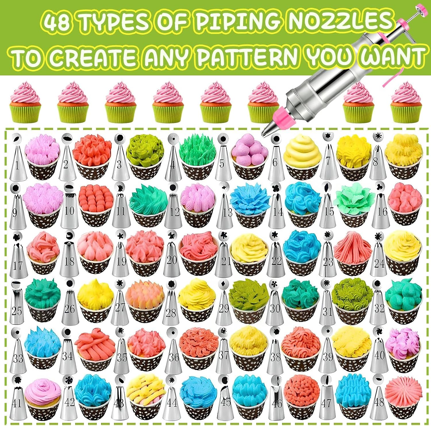 NOVANO Dessert Decorating Syringe Set, Frosting Piping Kit image 4