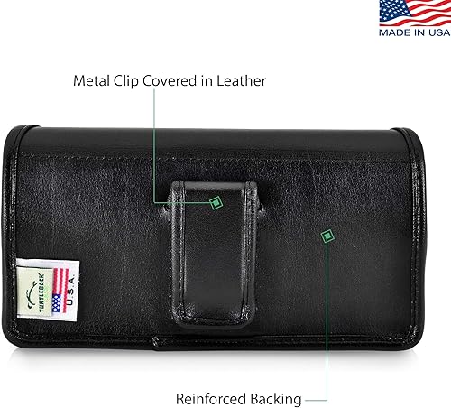 Vista 26 de Turtleback Funda para cinturón diseñada para iPhone 11 (2019) y iPhone XR (2018), funda vertical de cuero negro con clip giratorio para cinturón
