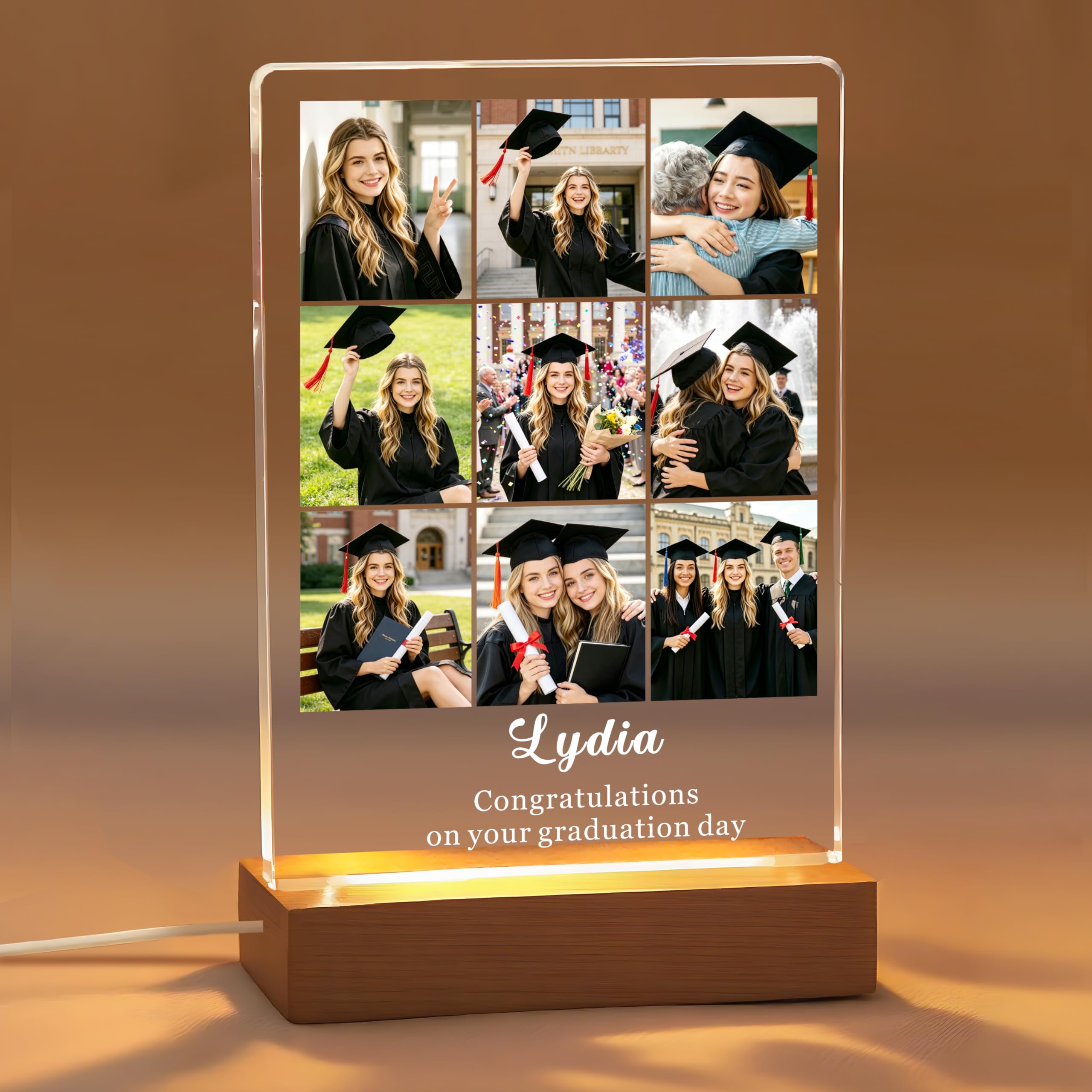 EDSG Personalised Graduation Gifts for Women Him Her, Class of 2026 Graduation Decorations, Collage Photo Frame Gifts for High School College Senior (Graduation-2)