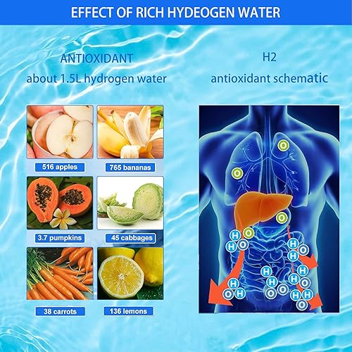 Miniatura 4 de Botella de agua de hidrógeno con tecnología SPE y PEM, máquina ionizadora portátil de agua rica en hidrógeno, para fitness, hogar, oficina, viajes,