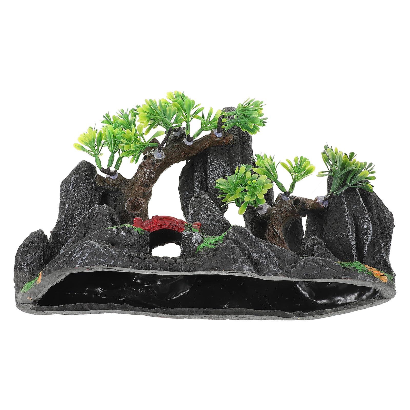 BESTonZON Decorazione Acquario Resina Roccia Artificiale Montagna Finta Paesaggio per Serbatoio Pesci Realistica Adatta Tutti gli Acquari e Accessori