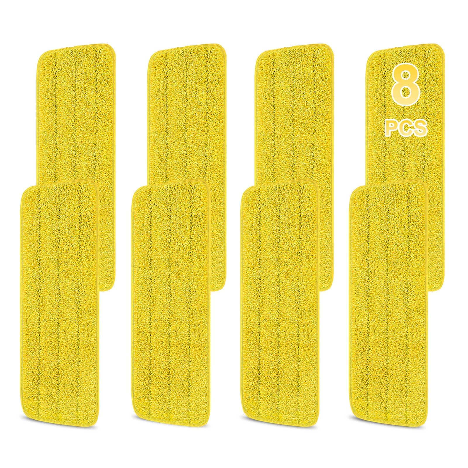 Paquete de 8 almohadillas reutilizables de microfibra de 16.5 pulgadas, cabezales de repuesto para fregonas húmedas y secas, compatibles con el sistema de cuidado de suelos Bona