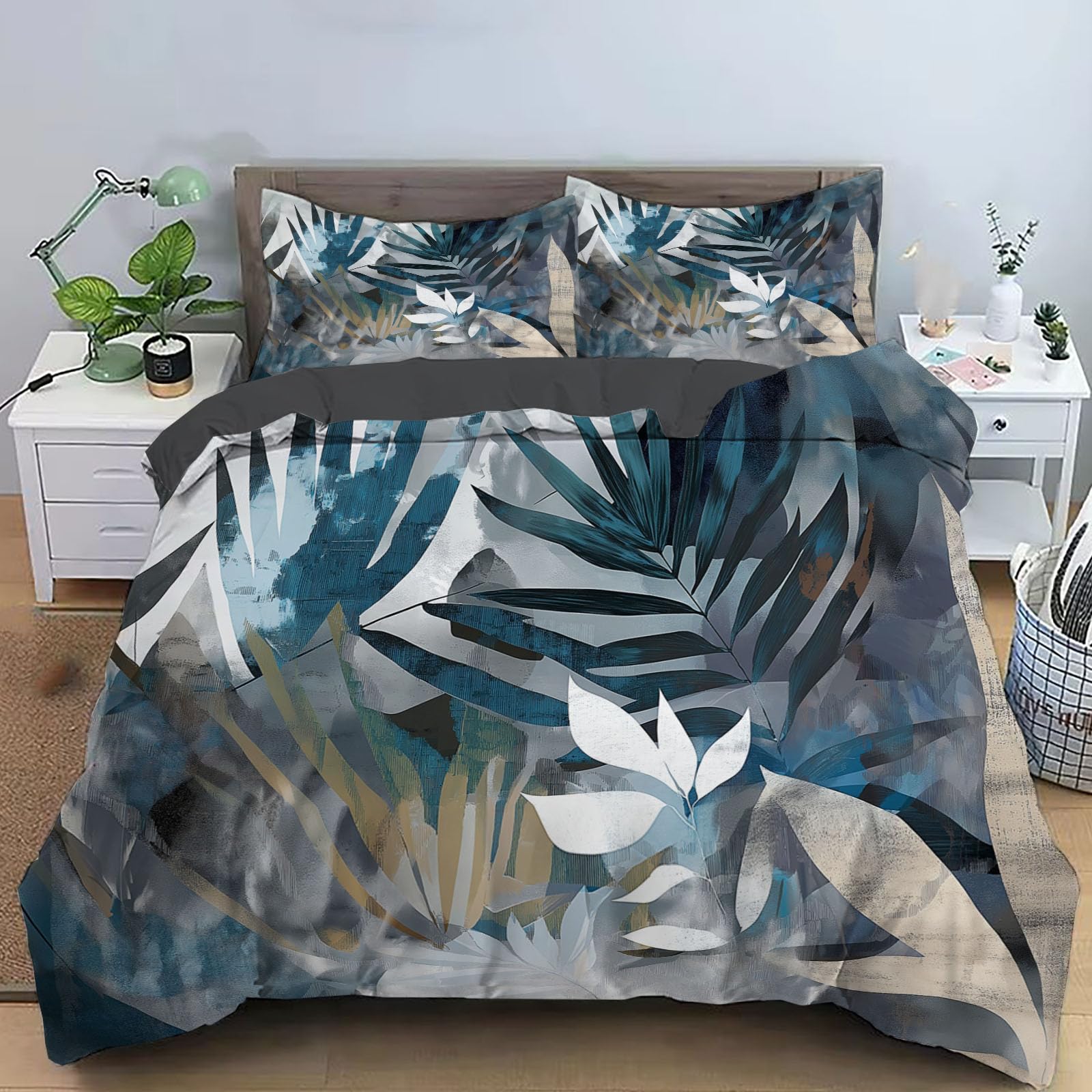 Housse de couette 220x240cm avec fermeture éclair pour un lit adulte chic