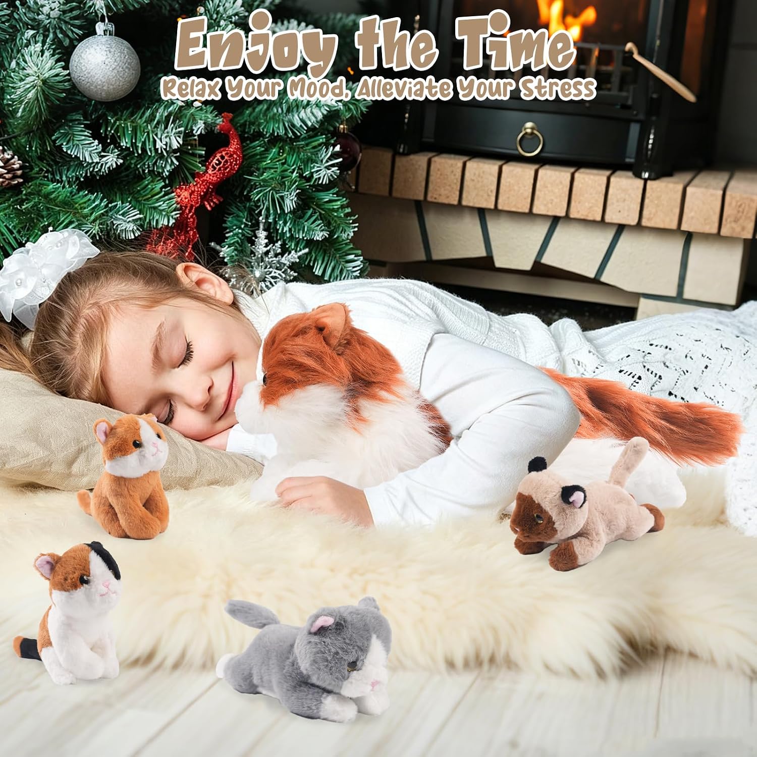Cat Stuffed Animal with 4 Babies Inside image 5