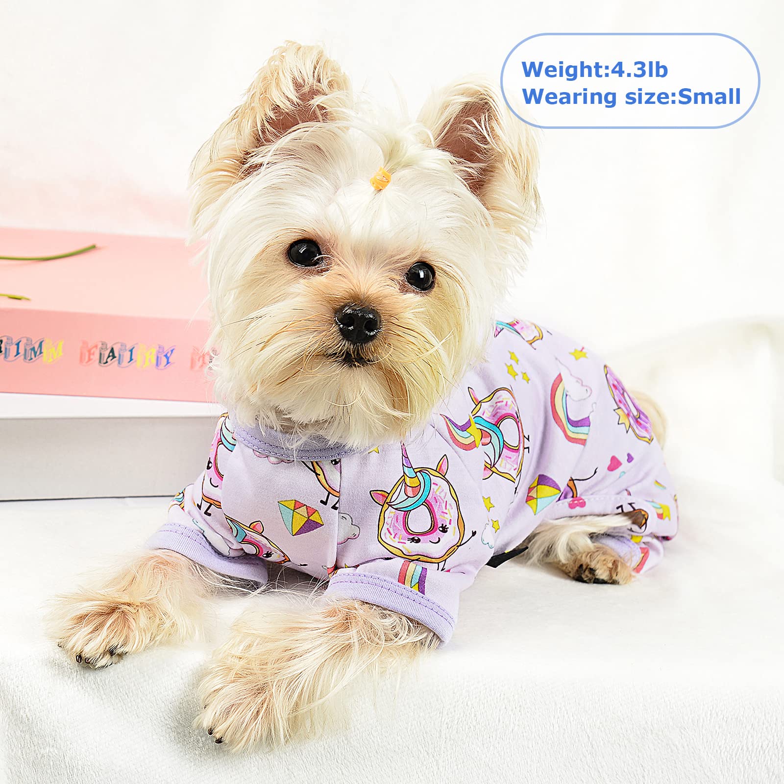 Ranphy Striped Pajamas For Small Dogs - 4 Legs Jumpsuit Onesie, Soft Romper Sleepwear For Chihuahua, Yorkie