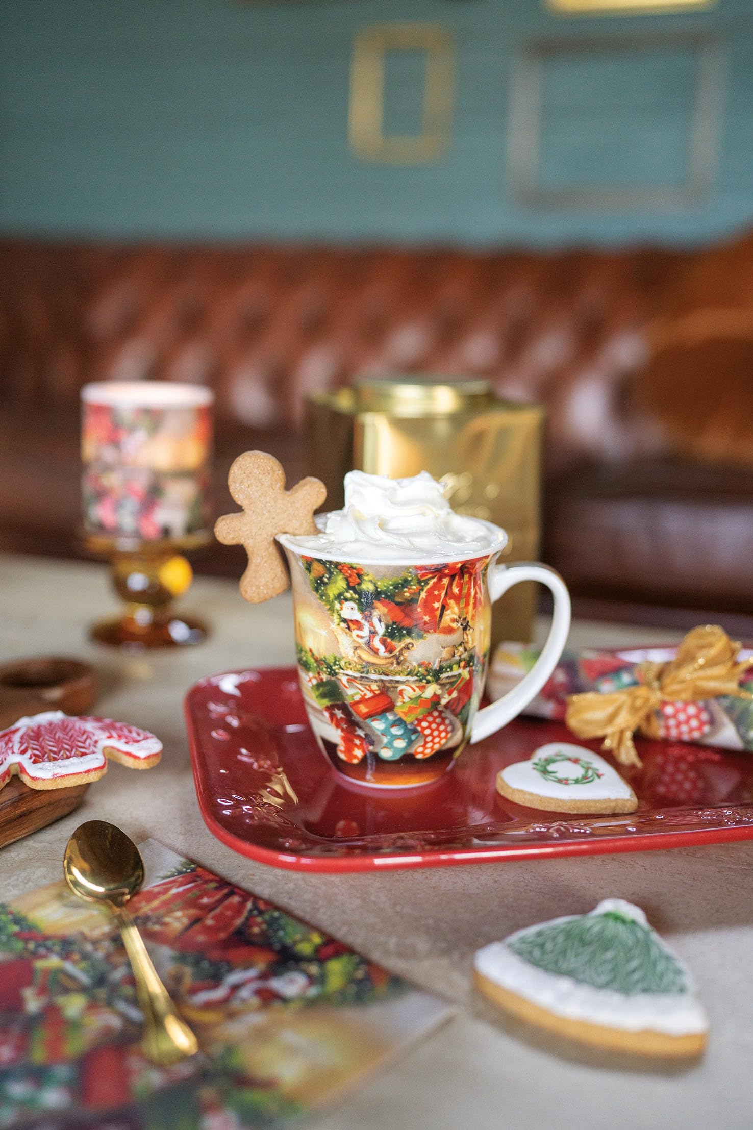 Tazze Natalizie a Forma Omini Pan di Zenzero Idea Regalo Natale Set da 4 Tazze