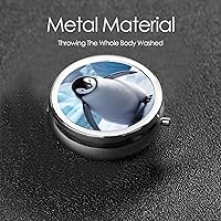 Vista 6 de Lindo Pingüinos Bebé Tomando Impresión Redonda Pastillero 3 Compartimentos Pastillero Pastillero Portátil para Medicina Diaria Suplemento Vitamina