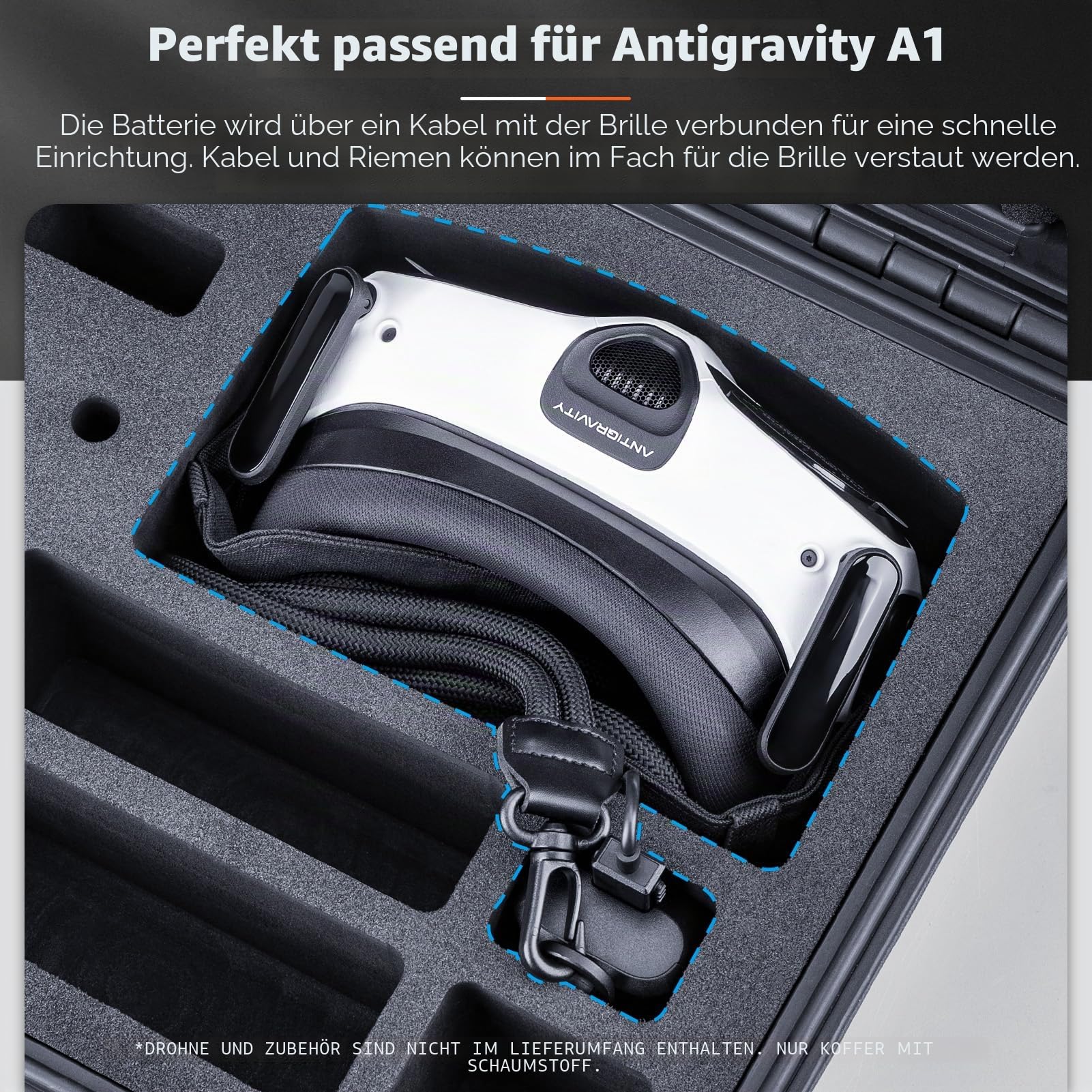 Lykus Titan AA100 Wasserdicht Tasche/Koffer/Case für Antigravity A1 Drone Bundles,Unterstützt 7 Akkus[NUR Koffer]