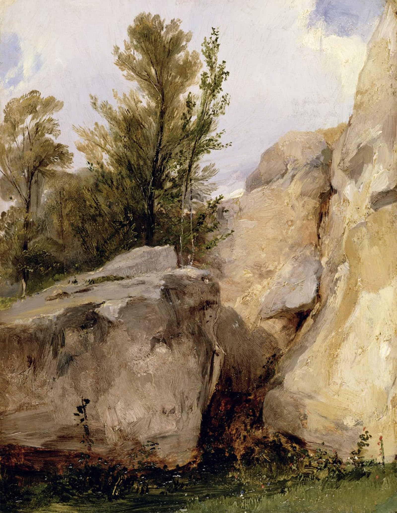 RZHRHJES Vintage Wall Art Picture on Canvas Wall Art Poster in the Forest of Fontainebleau by Richard Parkes Bonington Canvas Poster for Home Decor 60x90cm