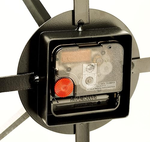 Miniatura 6 de Pacific Bay Valencia - Reloj de pared de madera enorme con marco de metal, decorativo, ligero, moderno, silencioso, sin tictac, sin números, 3D,