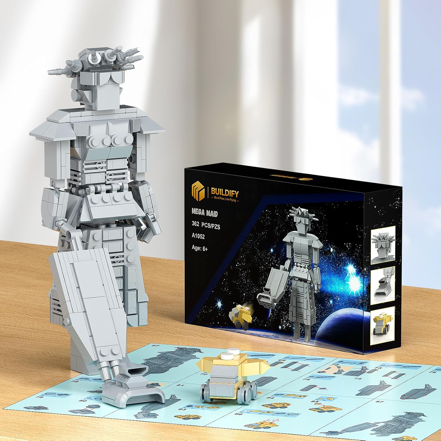 Mega Maid Spaceball I Creative Building Set with Mini Eagle 5, Space Movie Car Robot Model Building Kit, Christmas Birthday Toy Gift for Fans Teens Kids 8+