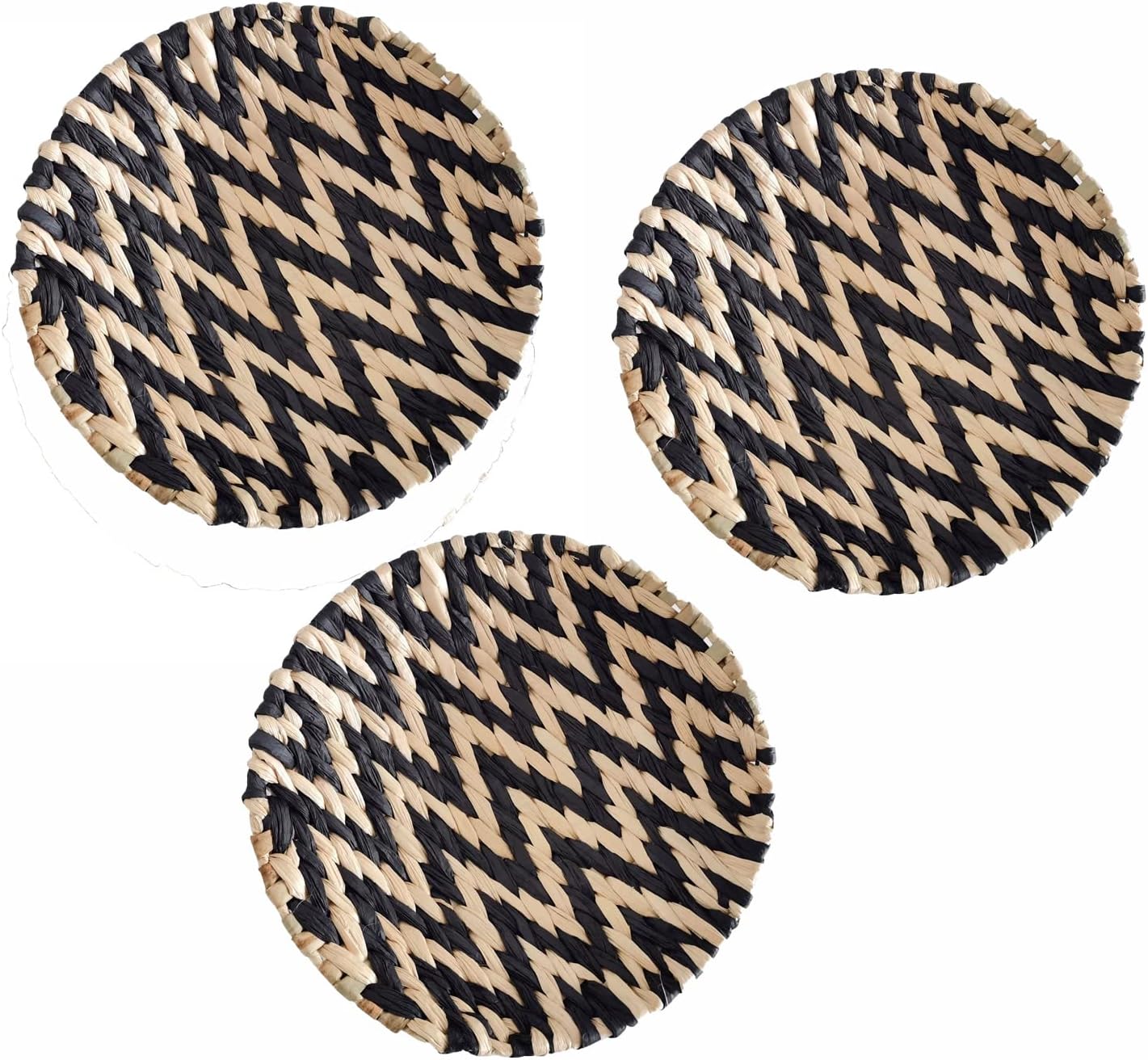 Handmade Basket Wall Decor Set of 3 Hanging Round Wall Basket Decoration for Living Room or Bedroom for Organizing Kitchen Tray,A,30cm