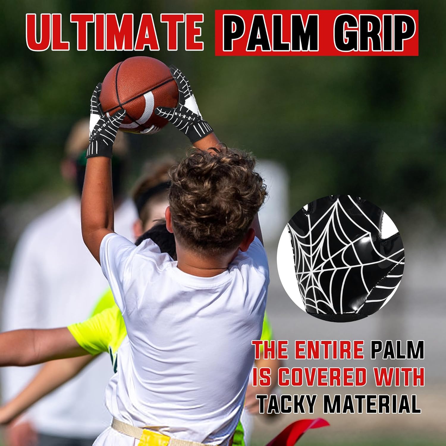 Youth Football Gloves Kid Receiver Gloves Boys Girls Unmatched Grip Great Gift - Image 6