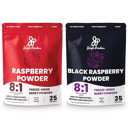 Jungle Powders Red Raspberry And Black Raspberries Fruit Powder Bundle