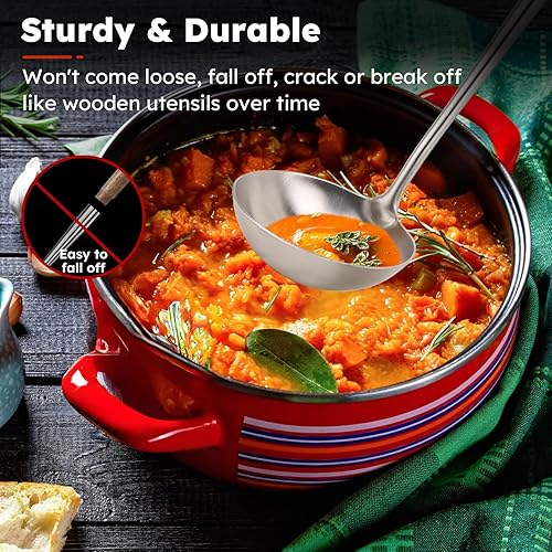 Miniatura 5 de MARTE Juego de herramientas de espátula Wok de 17 pulgadas y cucharón  Juego de espátula Wok de acero inoxidable 304 y cucharón para cocinar wok