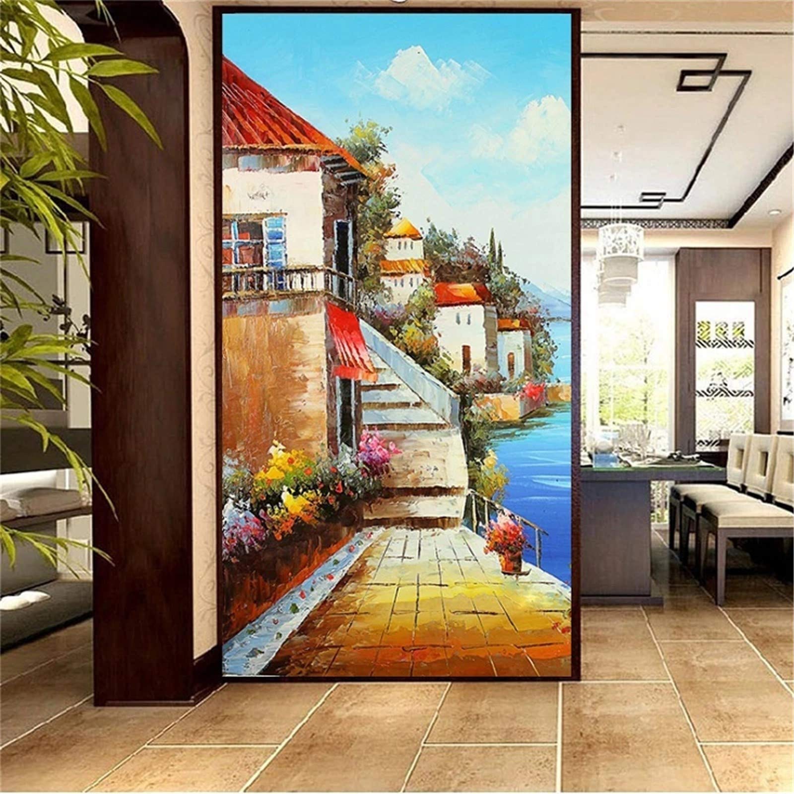 Peinture diamant cristal strass carré kit complet grand format image paysage urbain