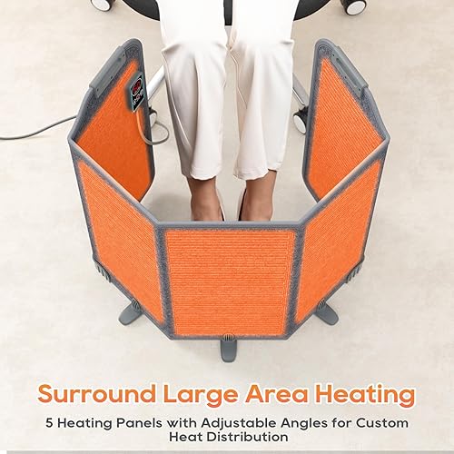 Miniatura 8 de Under Desk Heater for Office, Foldable Under Desk Foot Warmer with 12H Timer & 8 Heat Levels, Portable Space Heater for Leg, Foot and Ankle, Safe &