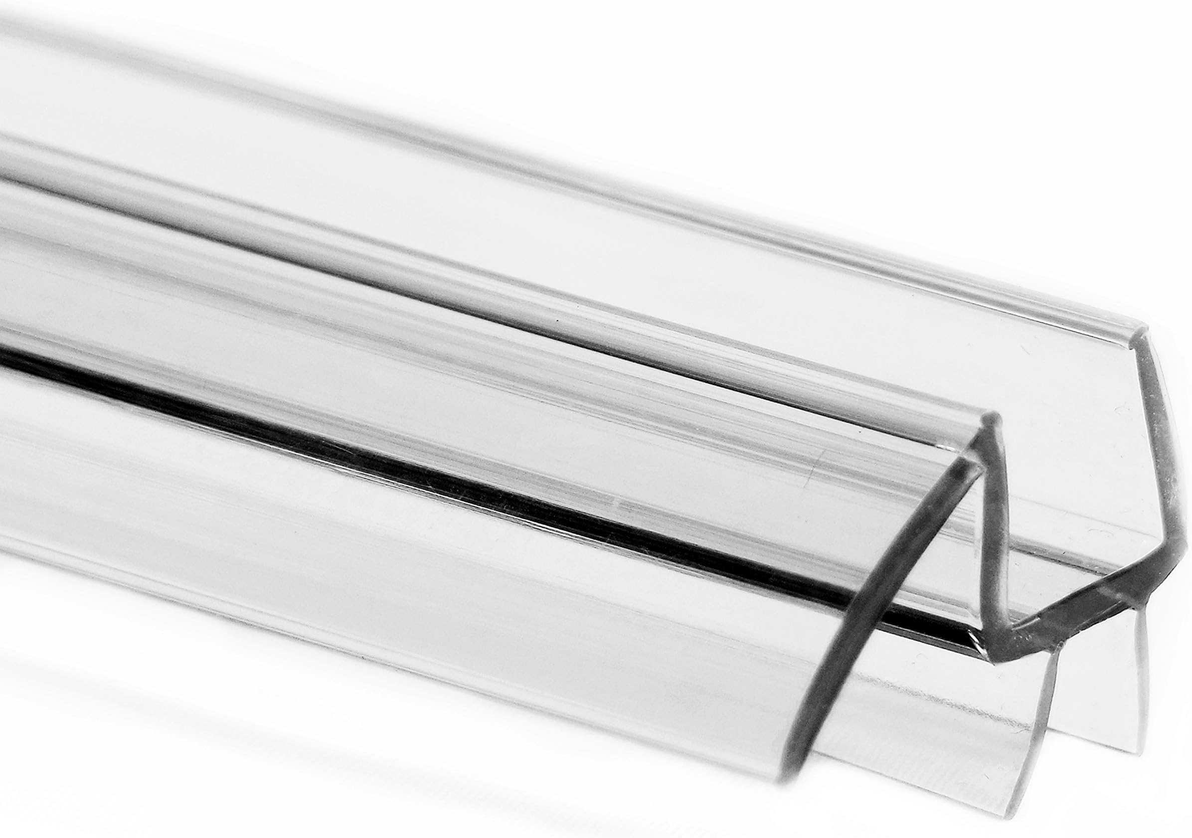 eatelle Shower Door Bottom Seal with Drip Rail for 1/2" (12mm) Thick Glass, 36" Long Sweep - Ultra Clear Polycarbonate