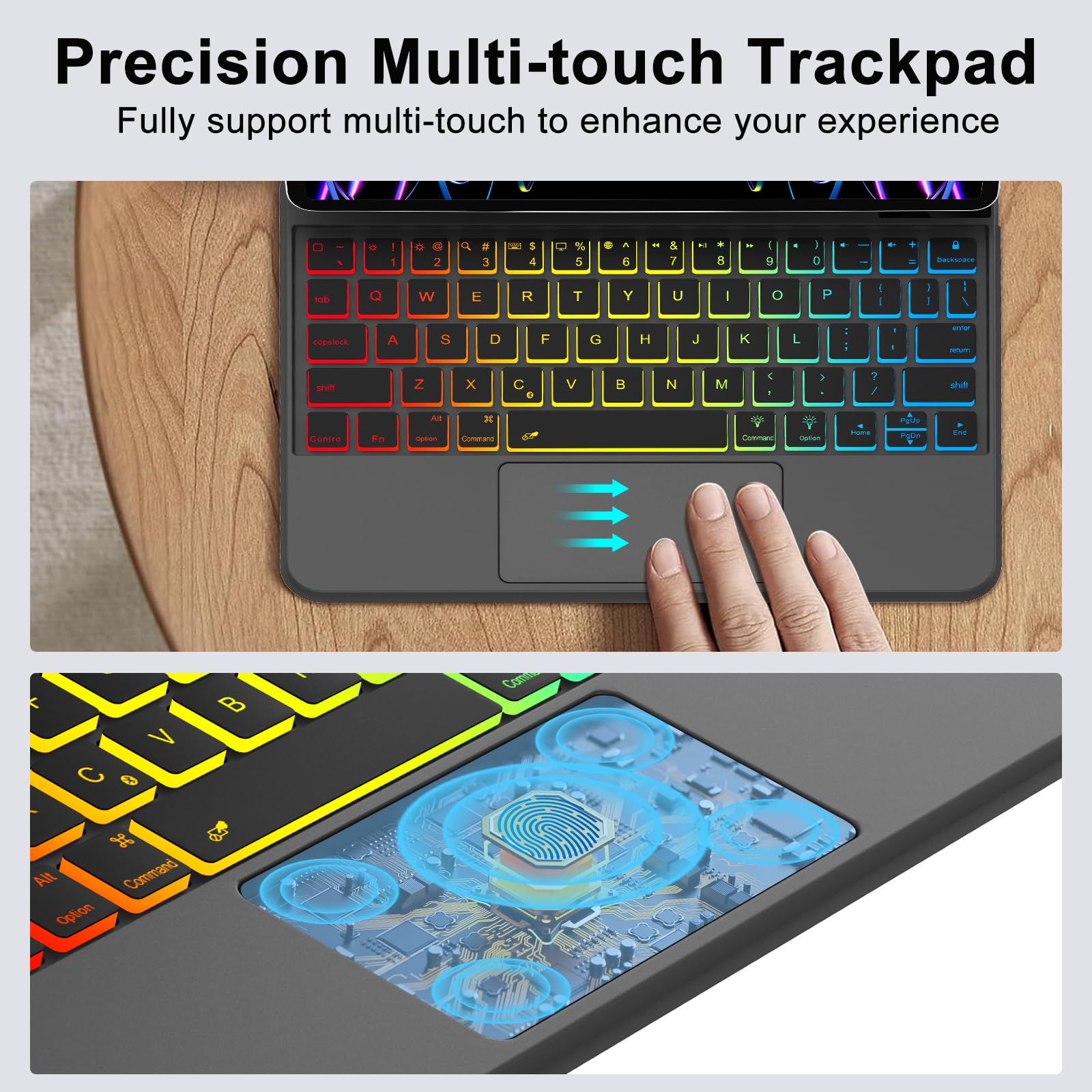 IVEOPPE Magic Keyboard iPad Air 13 M3 2025/ M2 2024, zwevende stand design, verlicht multi-touch trackpad hoes toetsenbord voor iPad Pro 12.9 (6e/5e/4e/3e gen)/ Air 13 inch M3/M2, zwart IVEOPPE Magic Keyboard iPad Air 13 M3 2025/ M2 2024, zwevende stand design, verlicht multi-touch trackpad hoes toetsenbord voor iPad Pro 12.9 (6e/5e/4e/3e gen)/ Air 13 inch M3/M2, zwart