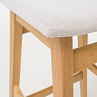 Vista 3 de Oster set de 2 banquetas de bar de mitad de siglo., Light Beige