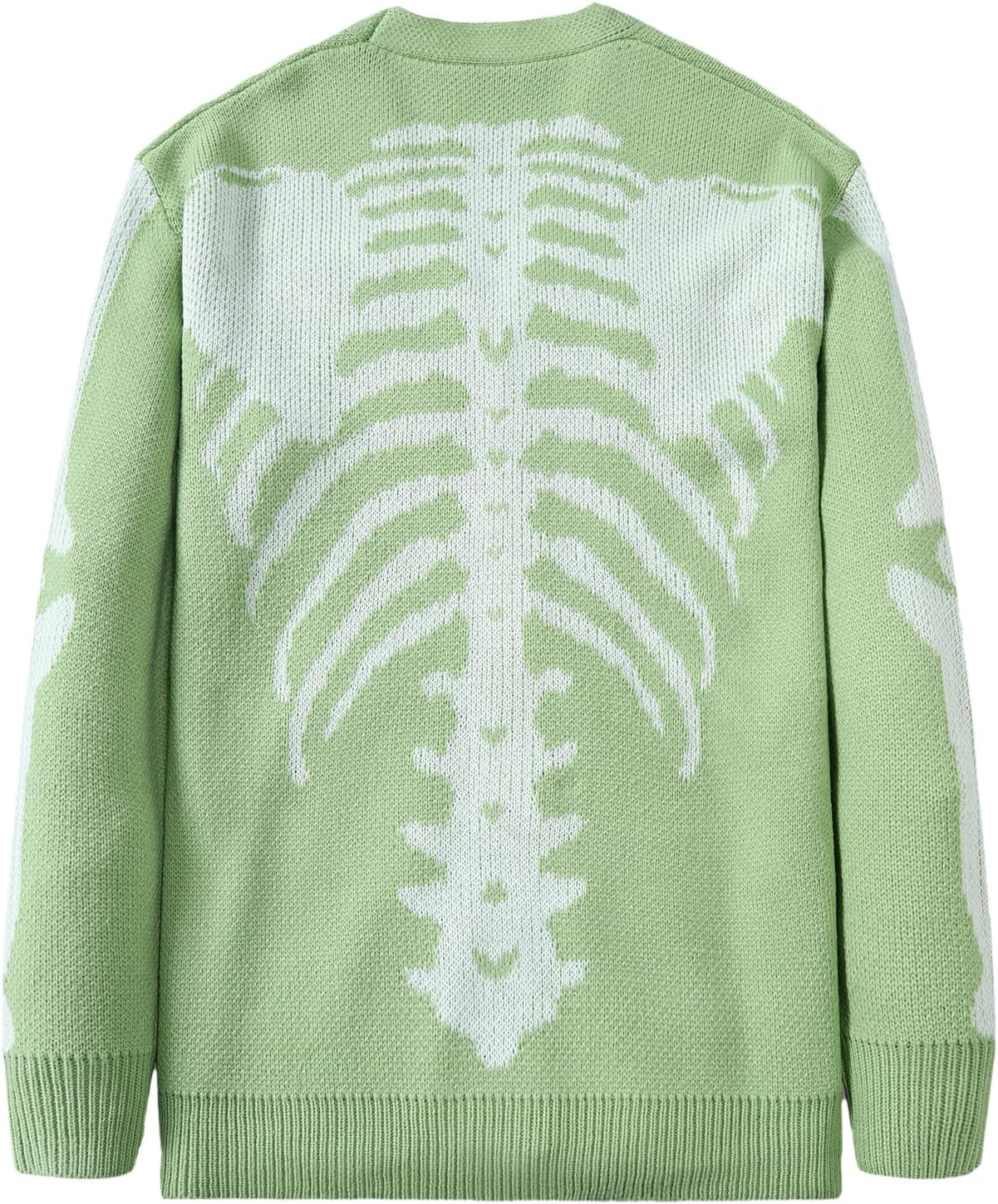 SHENHE Men's Skeleton Pattern Cardigan Sweaters Long Sleeve Unisex Outwear Knitted Coats