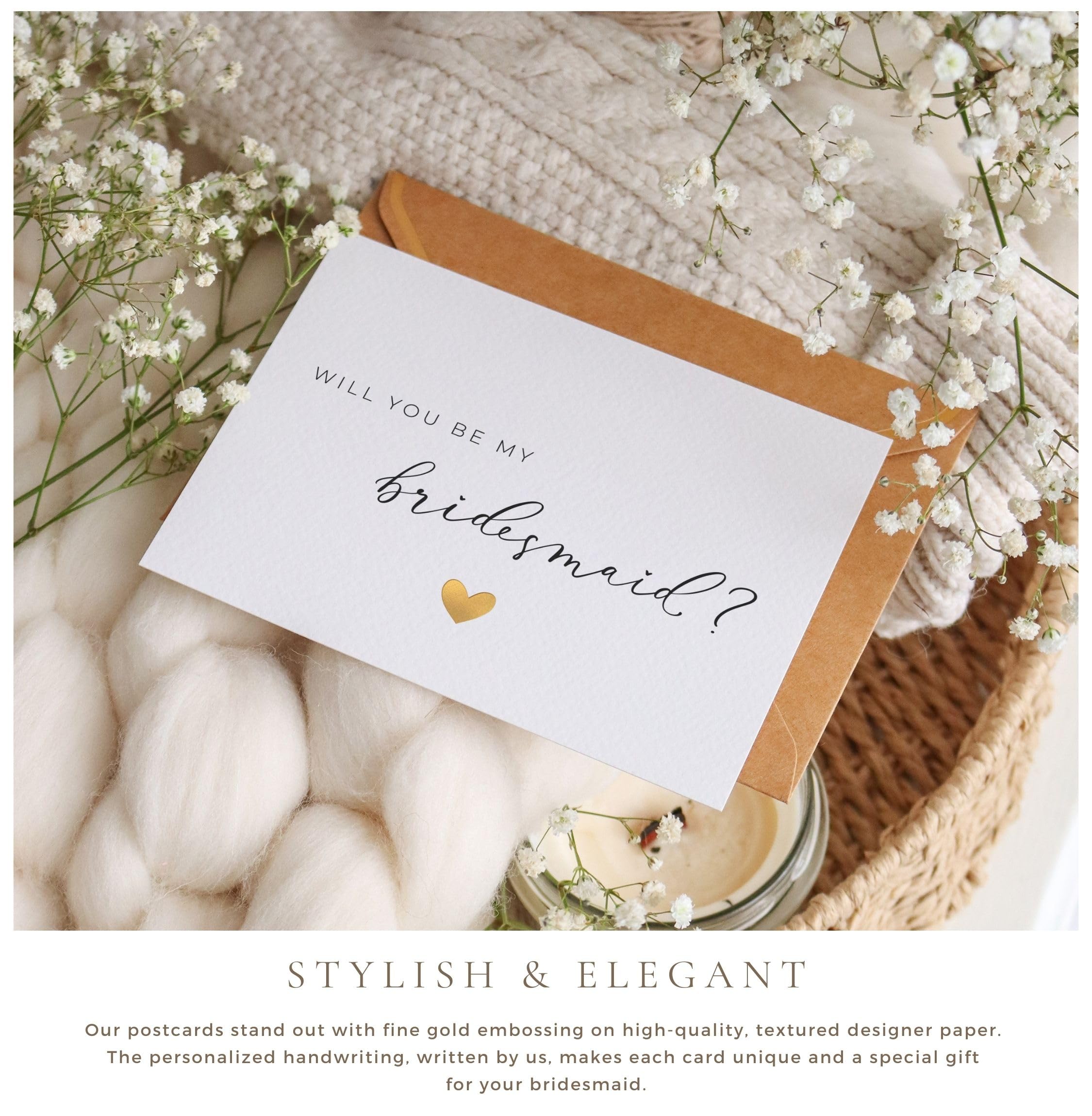 JoliCoon Will you be my bridesmaid 10 cards with envelope - Bridesmaid proposal cards set, Bridesmaid - 10 cards, 15 x 10.5 cm - Image 3
