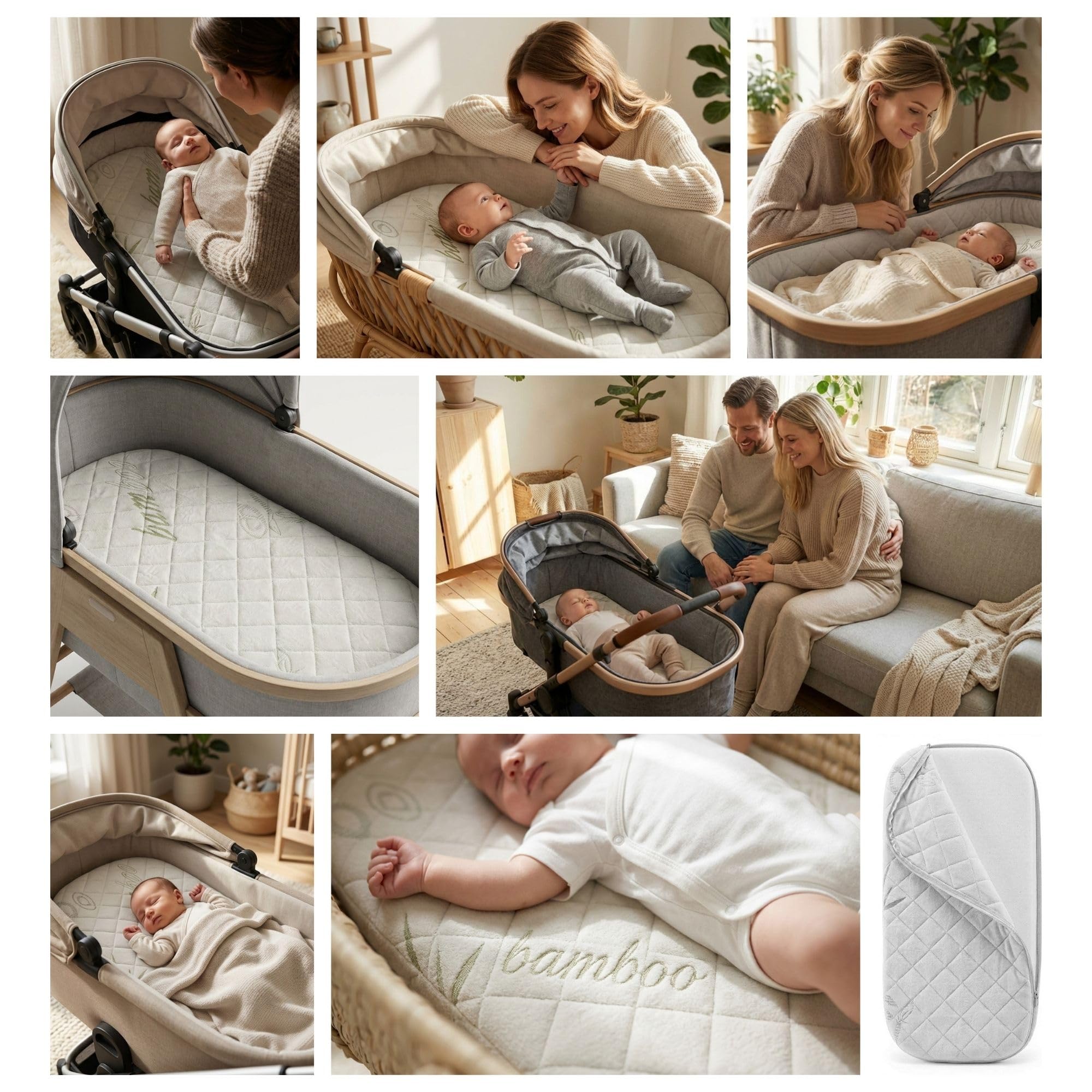 materacyk do gondoli polokragly premium bamboo 78x36x4 t-1832