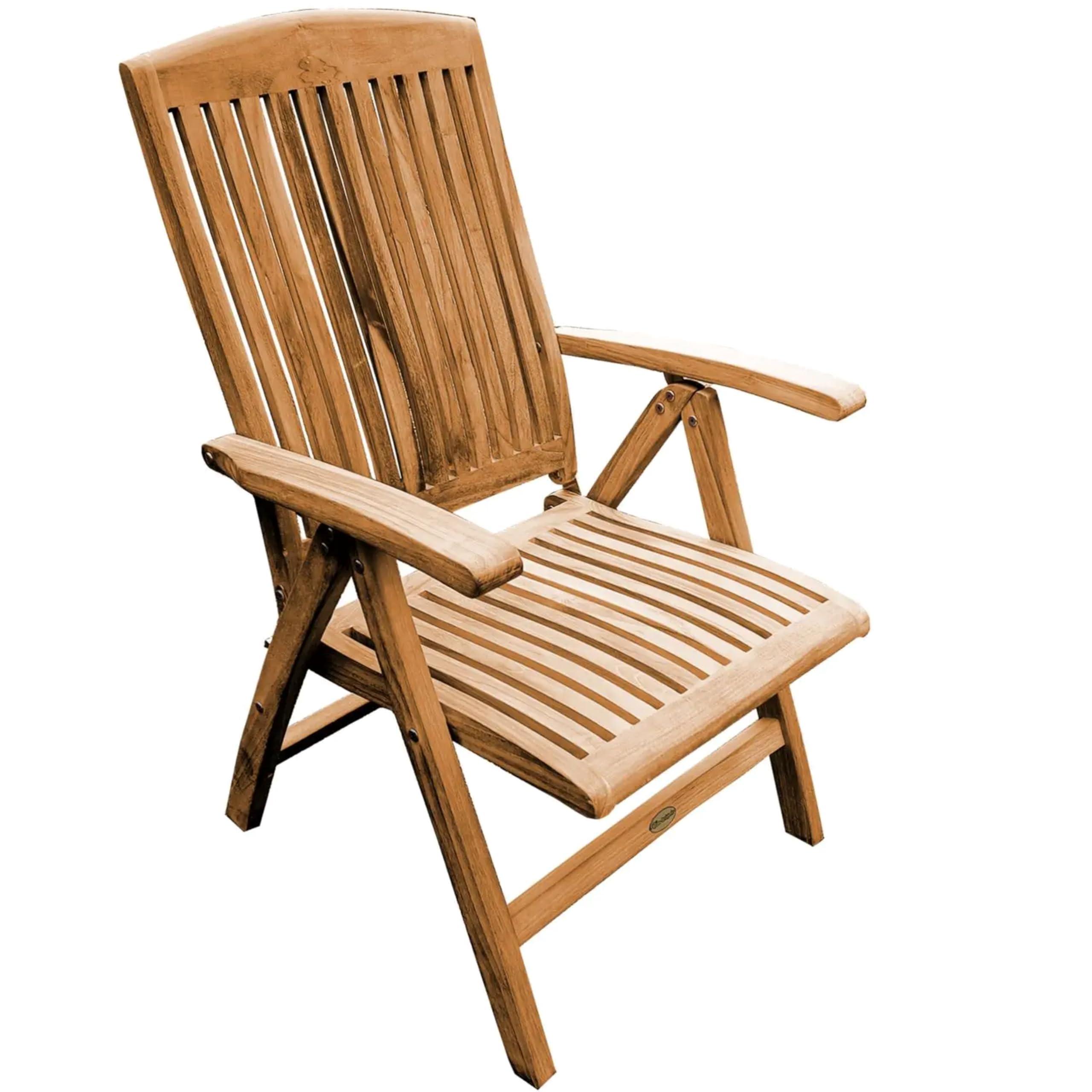 Gartensessel Teakholz Hochlehner Catania Massivholz Wetterfest, Outdoor Stuhl Teak, Gartenmöbel, Terassenzubehör, 65 x 48 x 110 cm, langlebig und robust