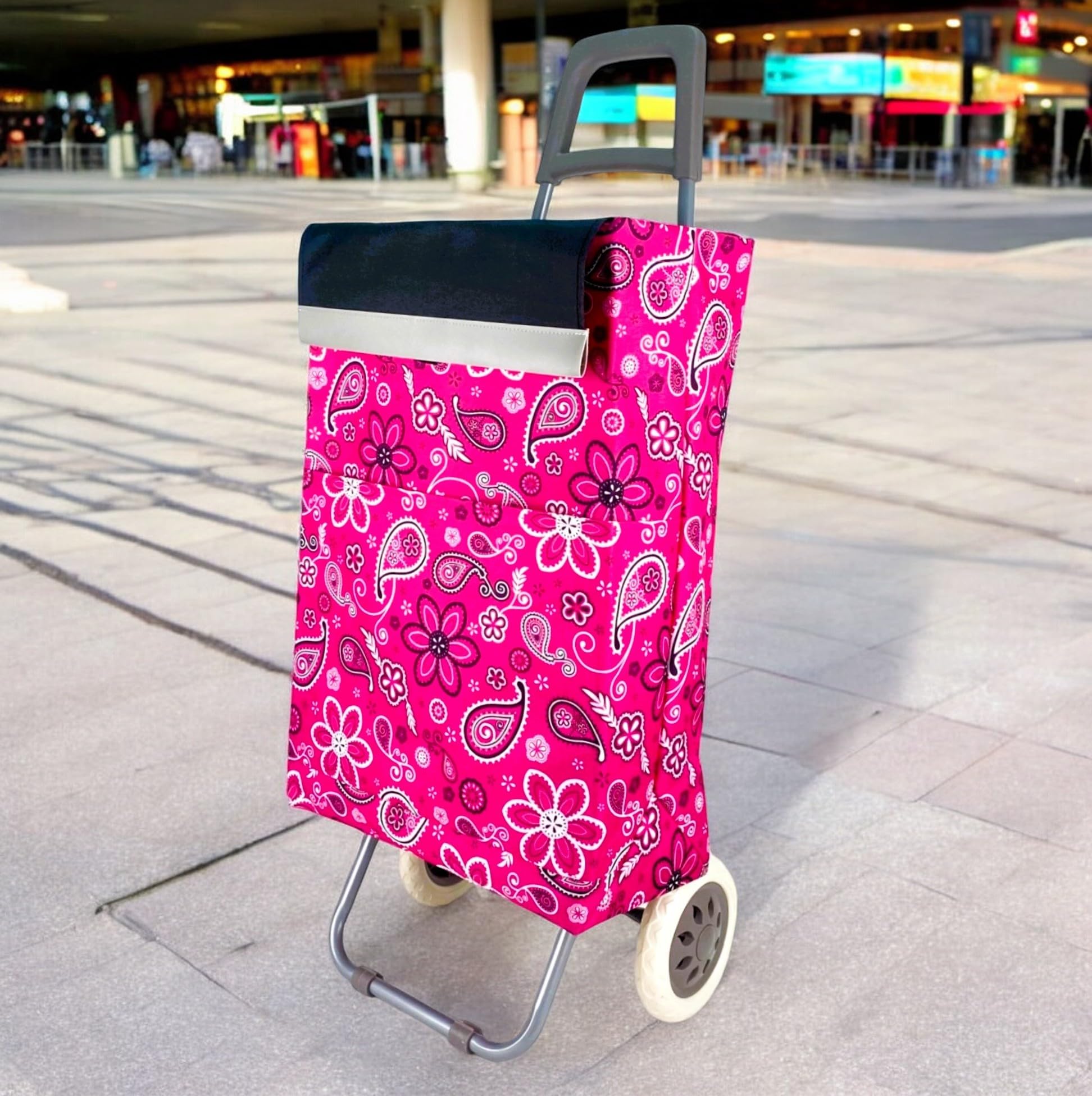 PromotionGift - Nevera Plegable Reutilizable, Bolsa De Playa Y De Compras Ligera Y Duradera, Con Forro Interior De Aluminio Función De Refrigeración- Negro