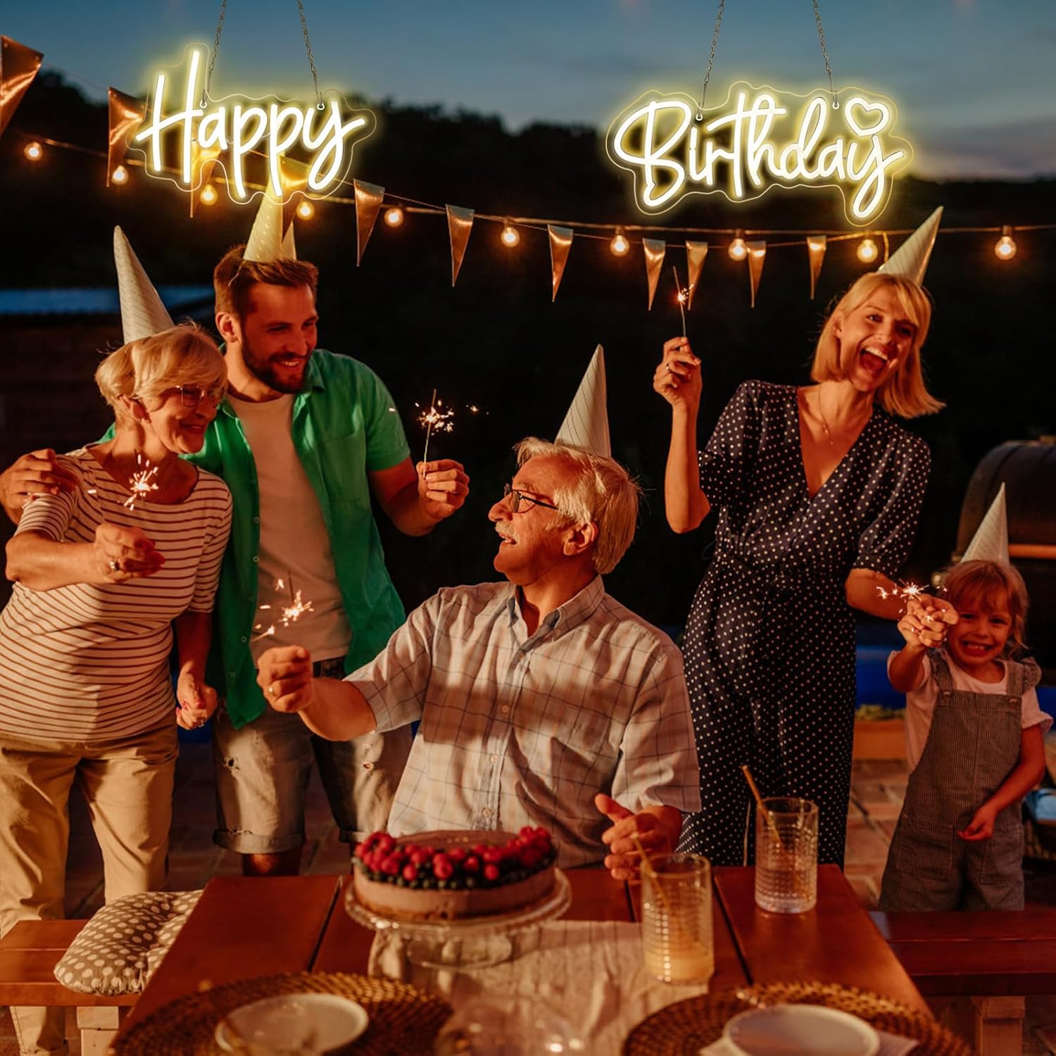 Happy Birthday Neon Signs for Wall Decor,Dimmable LED WarmWhite Neon Light Sign,Happy Birthday Light Up Sign for Backdrop,Birthday,Party,Home Wall Decoration,Birthday Gifts(Two-Pack)
