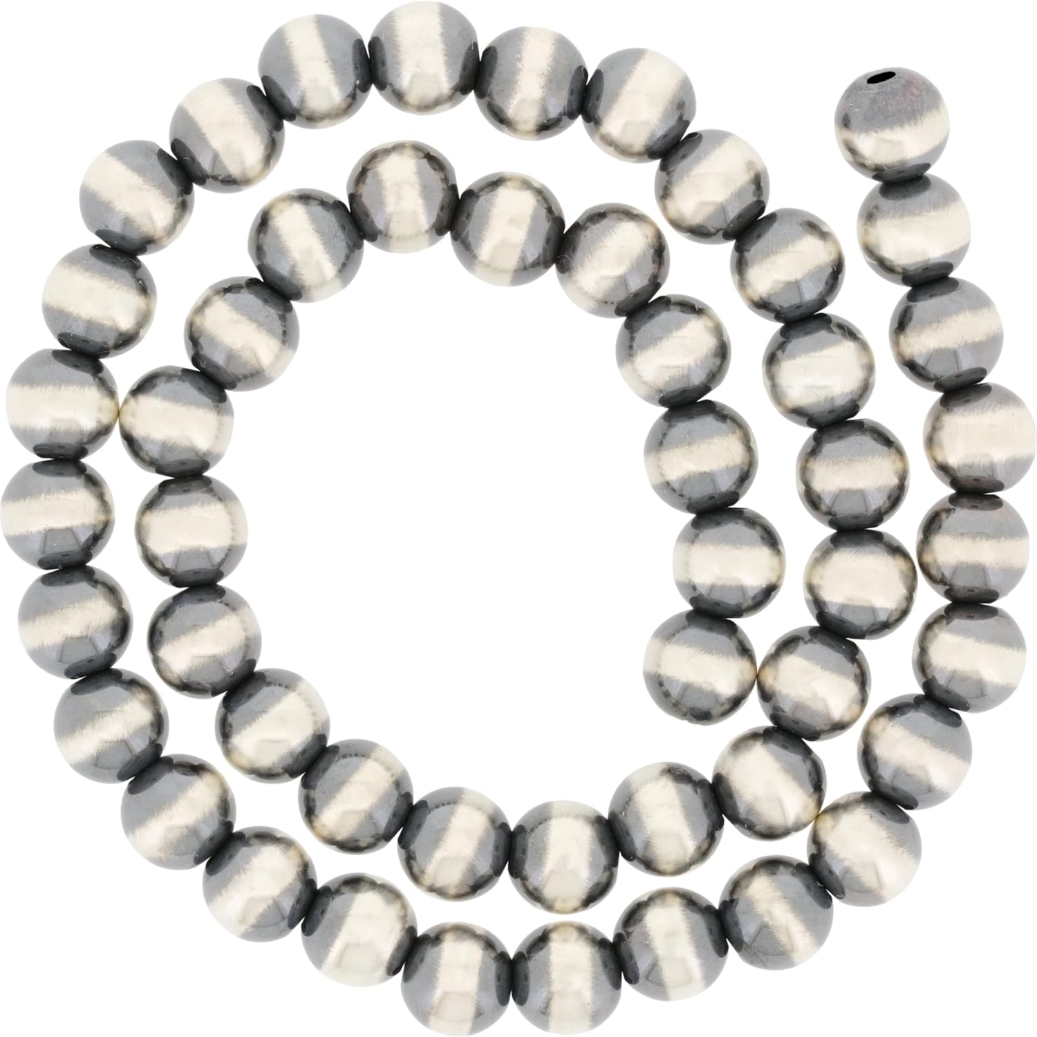 50pc Jewelry Making Sterling Silver 6mm Navajo Bead - 1.8mm Hole