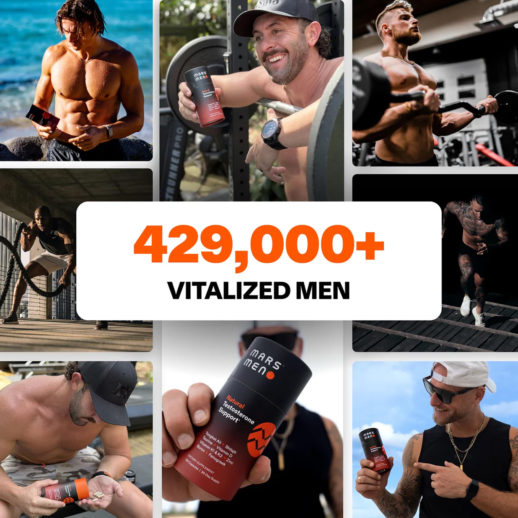 MARS MEN Testosterone Booster for Men - Natural Supplement Premium Tongkat Ali, Fenugreek, Shilajit & Boron - Male Support - Libido, Energy & Muscle Growth Support - 30 Servings + Travel Tin thumbnail 5