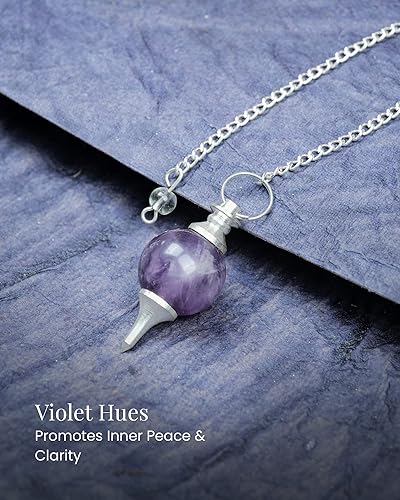 Miniatura 5 de Péndulo de amatista - Herramientas de adivinación - Péndulos de cristal - Cristales curativos y piedras - Péndulo de radiestesia - Energía de