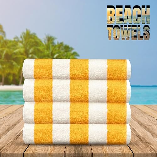 Miniatura 9 de Cabana Stripe - Toallas de playa grandes (29.9 x 59.8 in), 100% algodón hilado en anillo, toallas de piscina de secado rápido y altamente